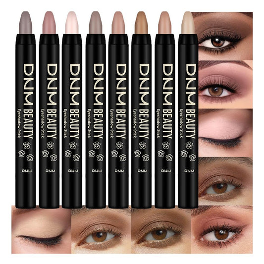 8Pcs Cream Eye Shadow Sticks Makeup for Women, Matte Shimmer Eyeliner Pencil Eyeshadow Brightener Stick for Eyes, Waterproof Eyeshadow Applicator Blendable sombras para ojos Set12#