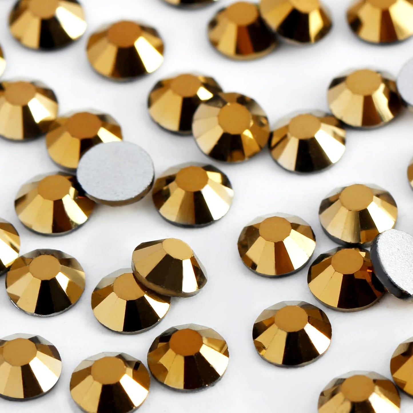 2000 PCS SS20 Flatback Rhinestones,12-Facet Diamond-Cut Glass Gems for Nail Art,Clothing,DIY Crafts,Glue-On Decoration Stones with Silver Backing,Aurum