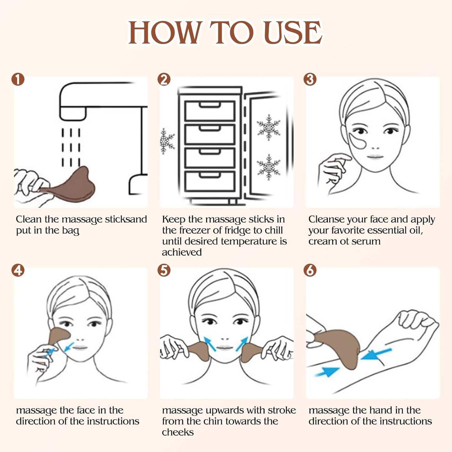 Cryo Sticks for Face - Gua Sha and Massage 2-in-1, Ice Globes-Facial Skin Care Tools for Women, Cold Globes for Facials, Cooling Face Globes