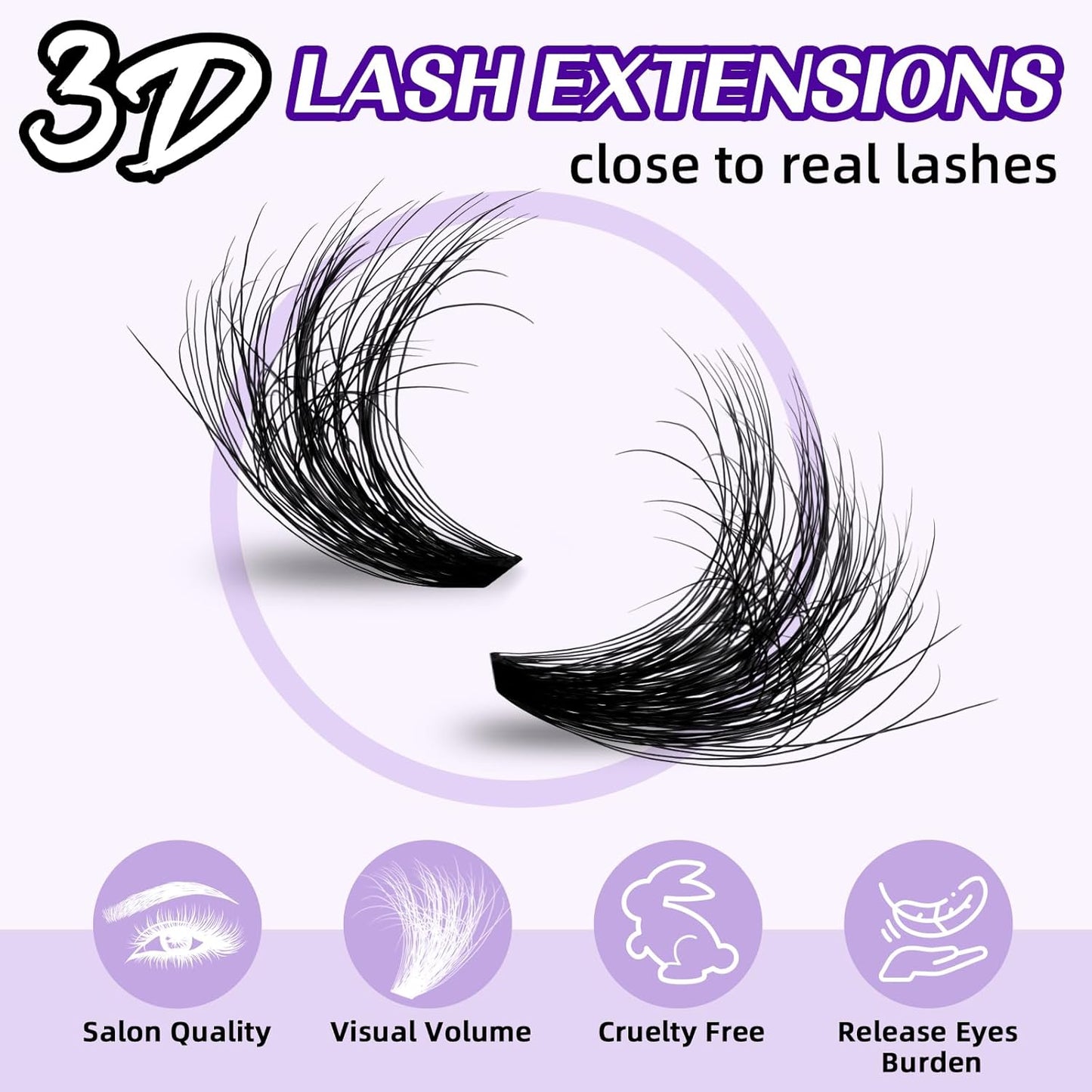 Lash Extension Kit 3D Thick Lash Clusters Kit 280pcs Eyelash Extension Kit 10-18mm 70D+90D D Curl DIY Lash Extension Kit with Lash Bond and Seal, Lash Remover (KIT-70D+90D-MIX10-18mm)