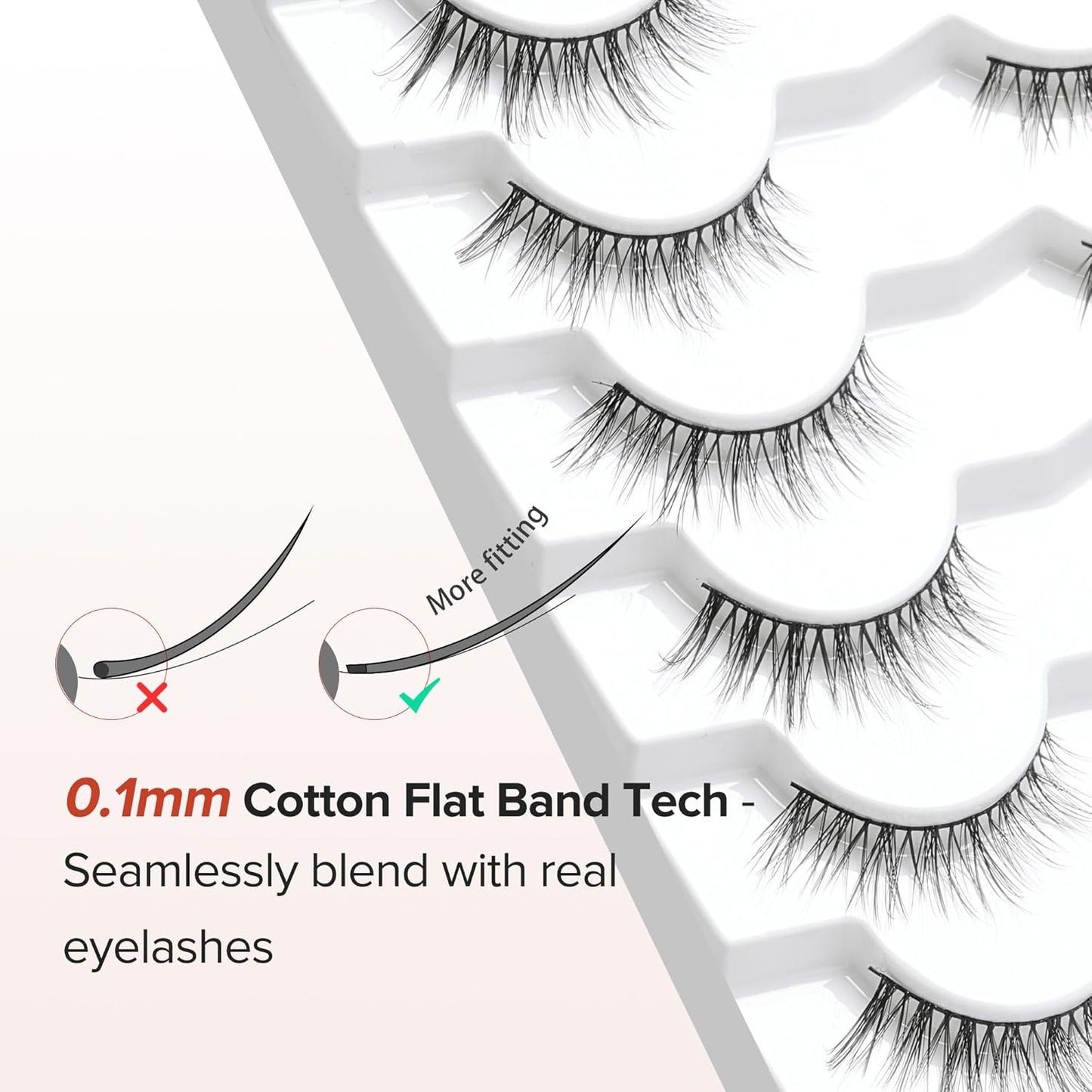 Wispy Lashes False Eyelashes Natural Cat Eye Lashes 12mm Strip Lashes withThin Band Siliglli Cat Eyelashes 3D Volume False Lashes C Curl Eyelashes Pack 7 Pair
