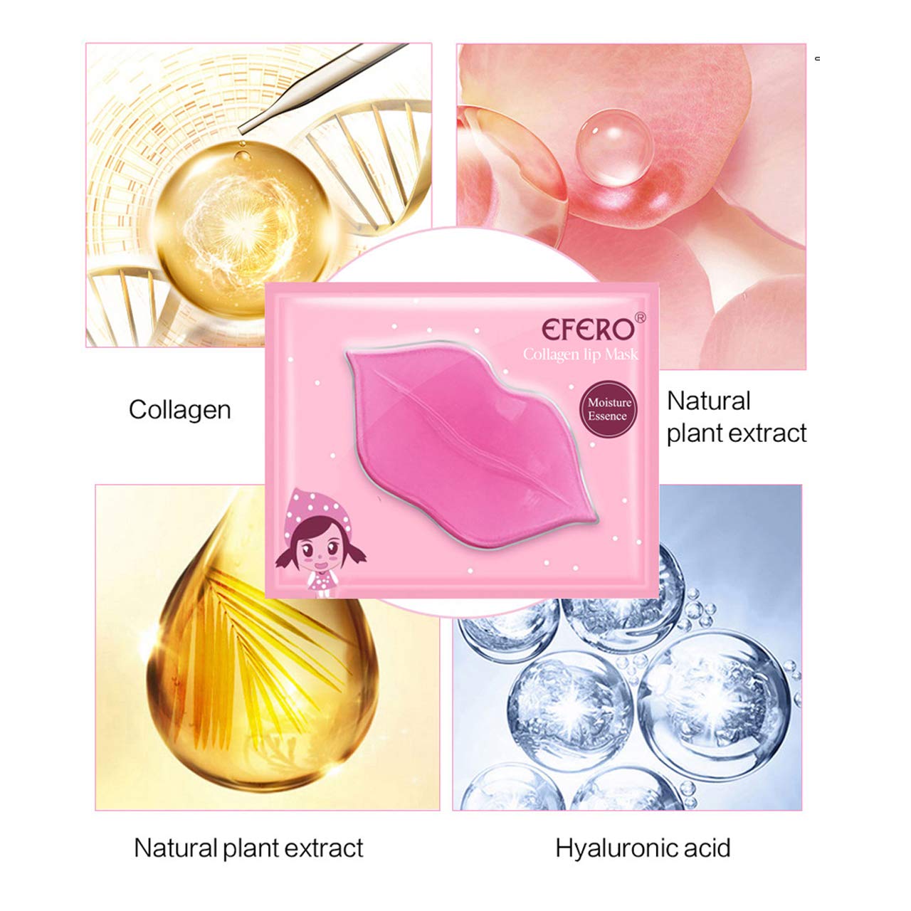 30 Pack Collagen Crystal Lip Masks and Gold Under Eye Masks Natural Moisturizing Gel Anti-Aging Anti Chapped Hydrating Reducing Puffiness Dark Circles and Wrinkles Lip Eye Pads for Women Men