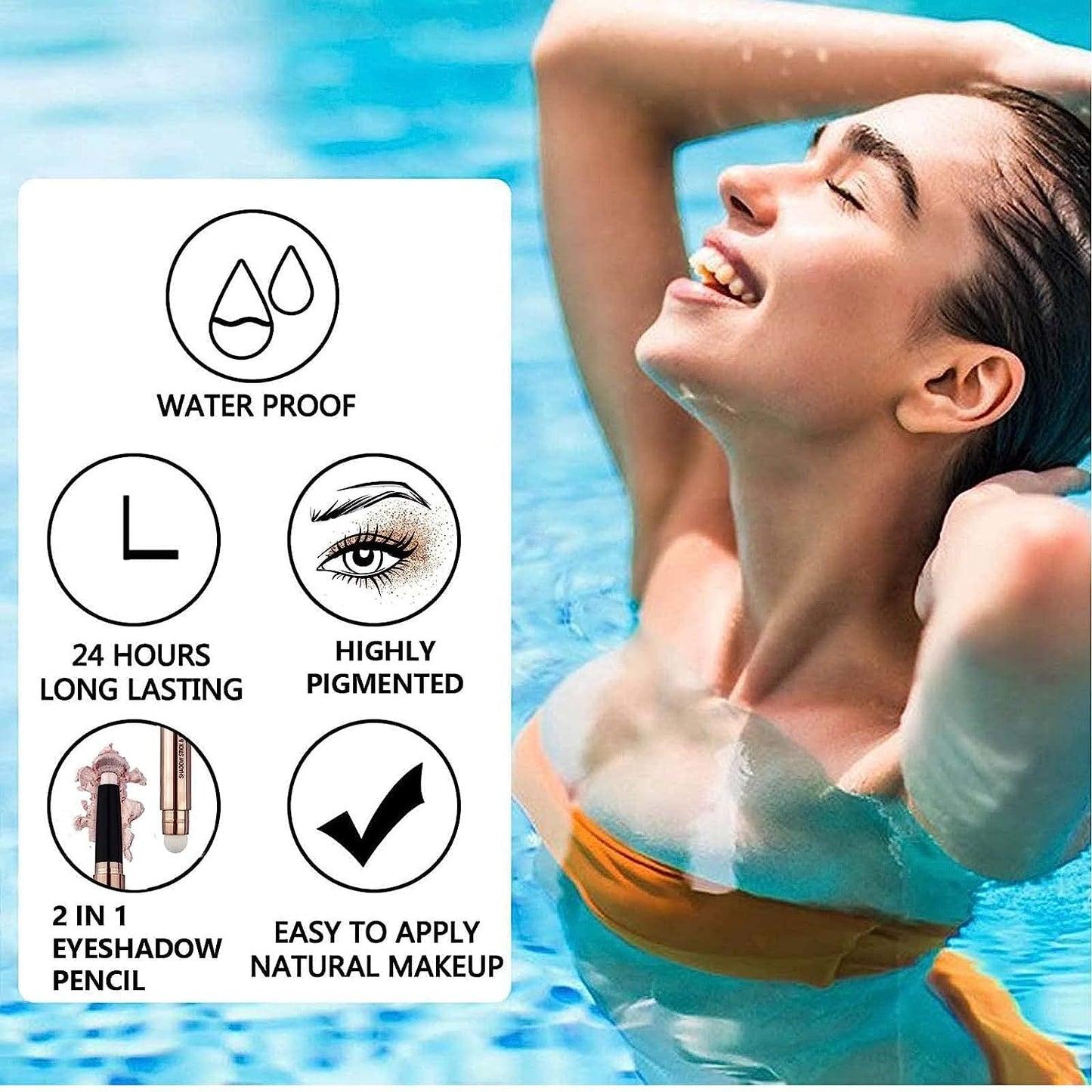 Green Eyeshadow Stick And Sponge Makeup Brush Cream Shimmer Smooth Shadow Pencil Eyeliner Long Lasting Waterproof Eye Shadow Highlighter Stick Hypoallergenic Multi-Dimensional Eyes Look ( # 11)