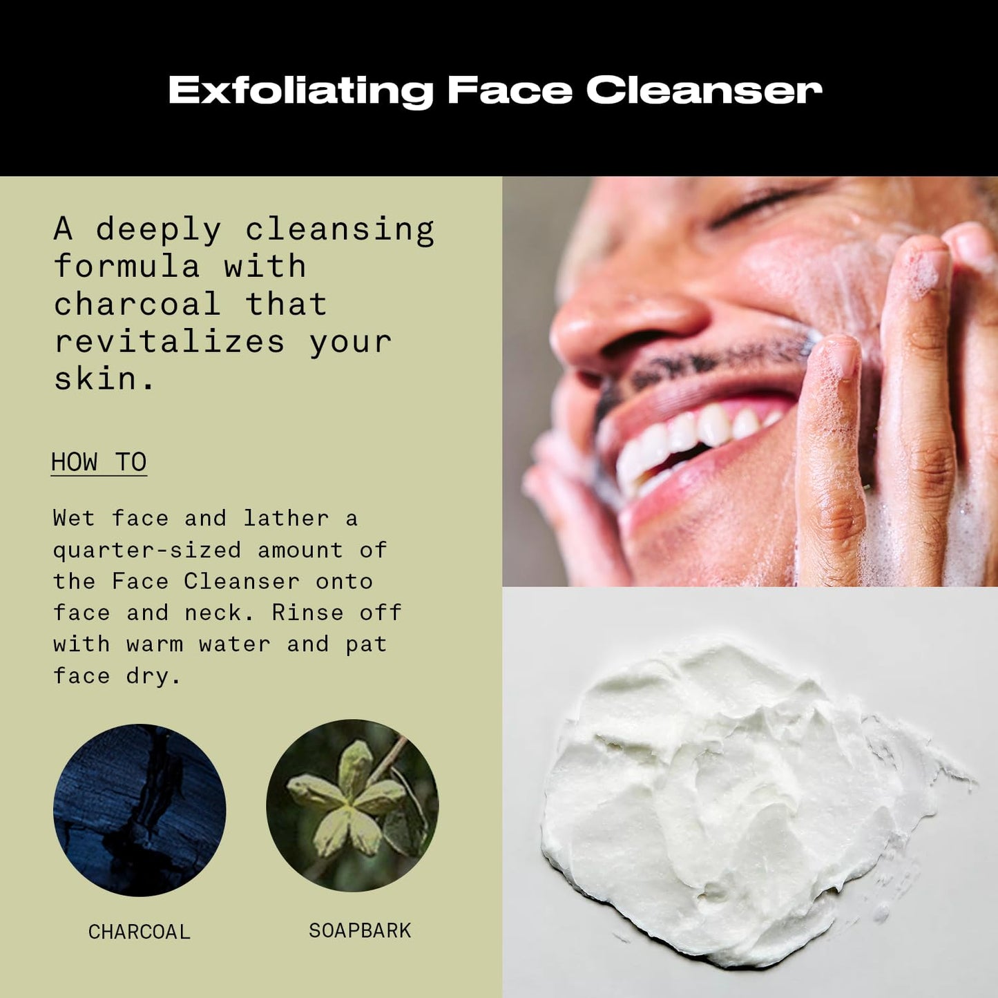 Hawthorne Men's Deep Exfoliating Charcoal Face Wash Cleanser For Normal to Oily Skin. Eliminate Dirt, Grease, and Grime. Natural Ingredients, Vegan, Sulfate Free. 2-Pack, 4 Fl. Oz. Each