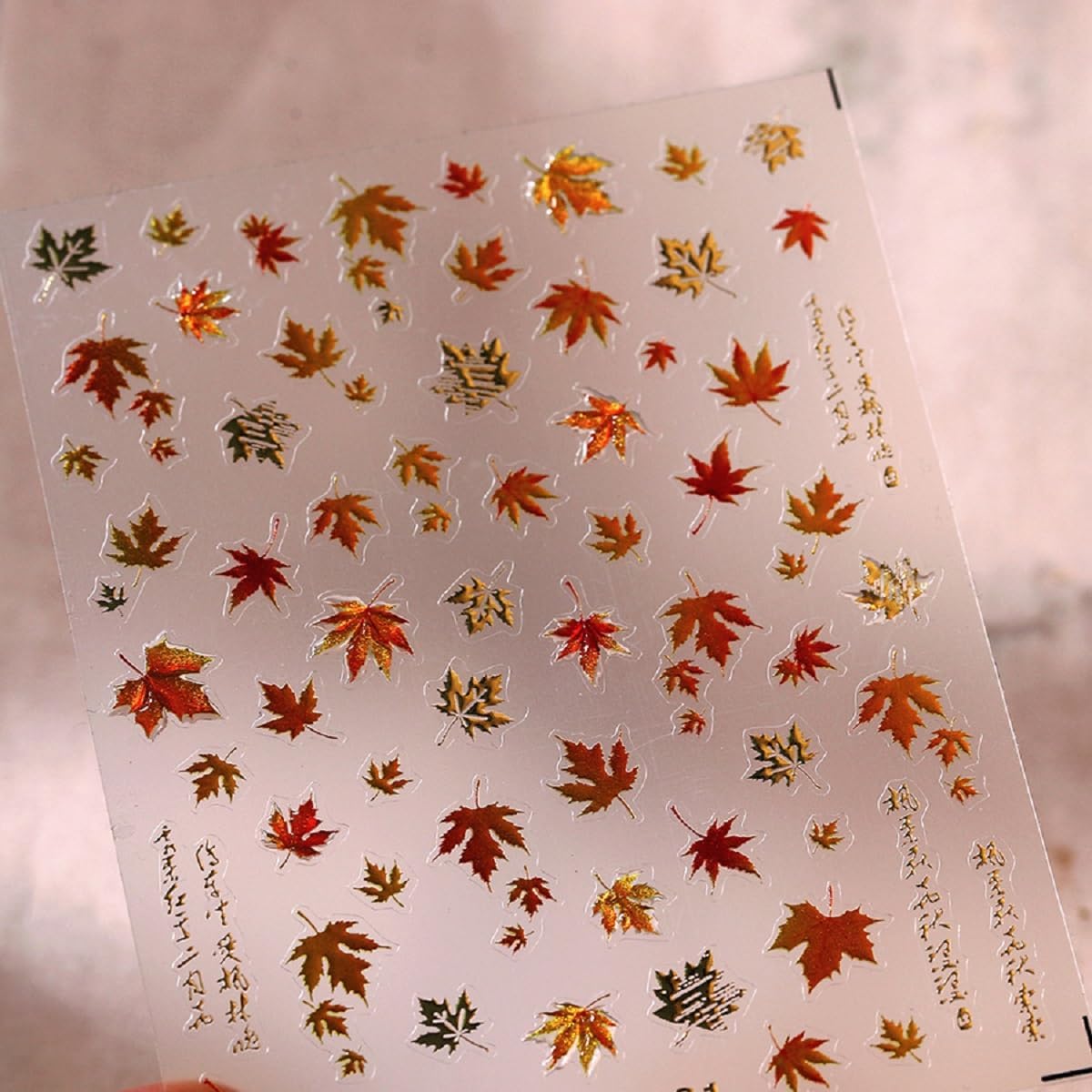 5D Embossed Autumn Maple Leaves Nail Stickers Maple Leaf Nail Stickers Fall Nail Art Decals Design Sticker Thanksgiving Nails Decals Autumn Gold Nails Supplies for Women Girls Manicure Decoration