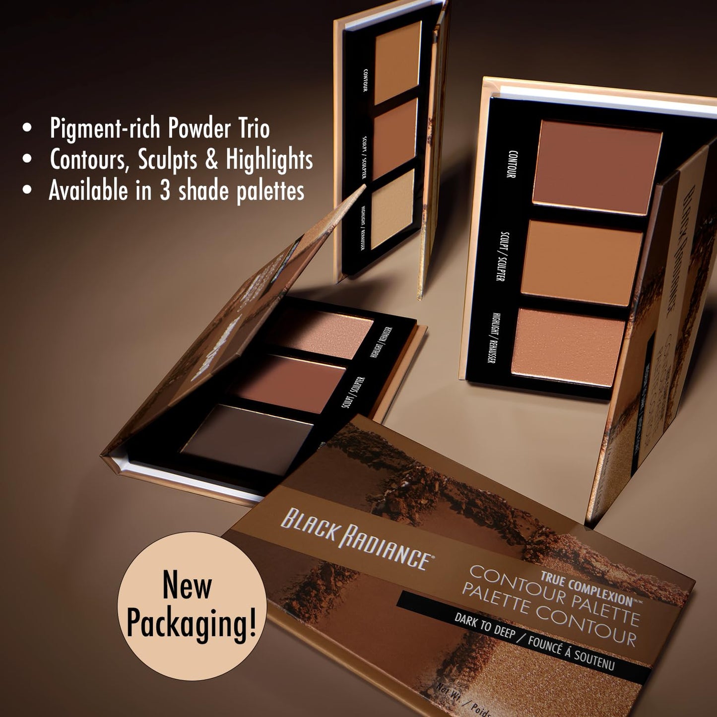 Black Radiance True Complexion Contour Palette, Dark To Deep
