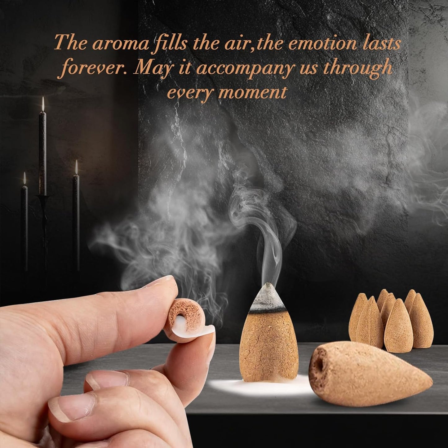 Sukh Backflow Incense Cones for Waterfall - 108 PCS Waterfall Scented Cone Bulk Aromatic Smoke Fountain for Aromcatherapy Yoga Relaxation Home Decor(Sandalwood Scents)