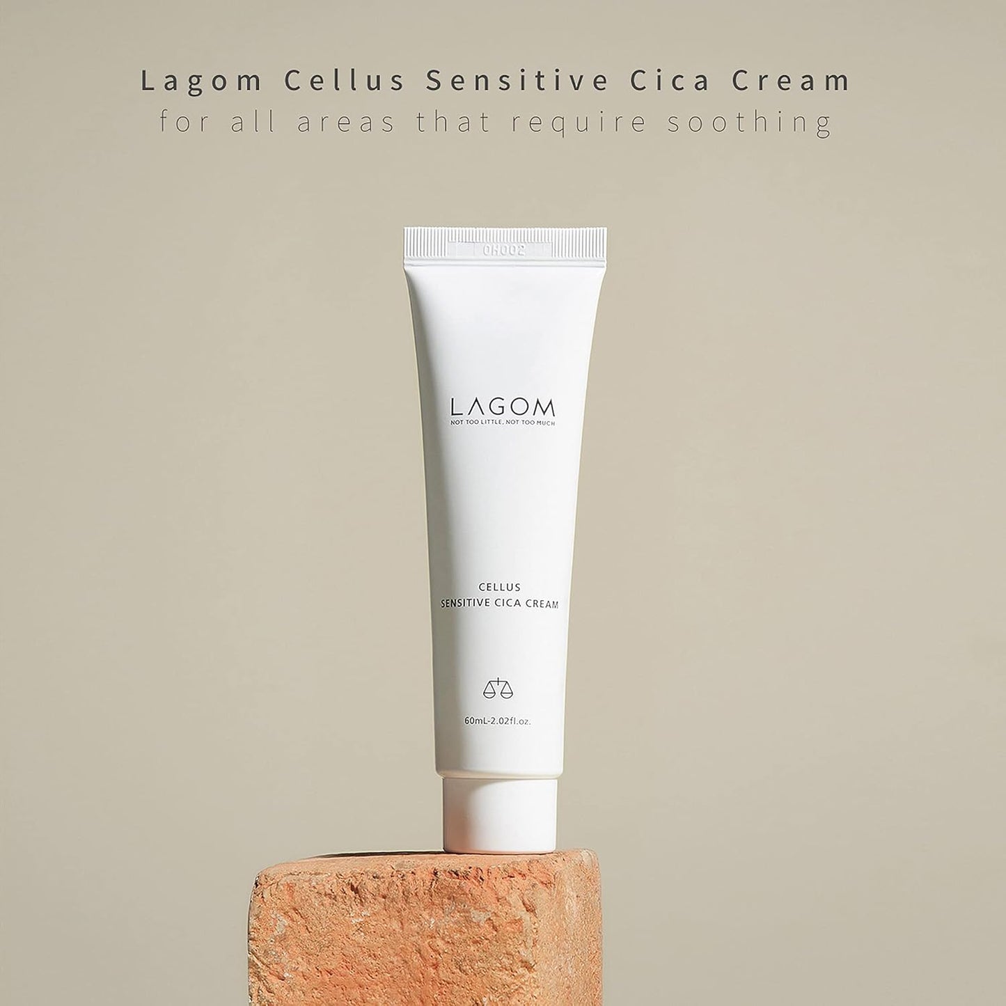 LAGOM Cellus Sensitive Cica Cream Soothing Korean Skincare with Centella and Ceramide, Sensitive Skin, Calming Balm, Face Blemish 2.02 Fl Oz