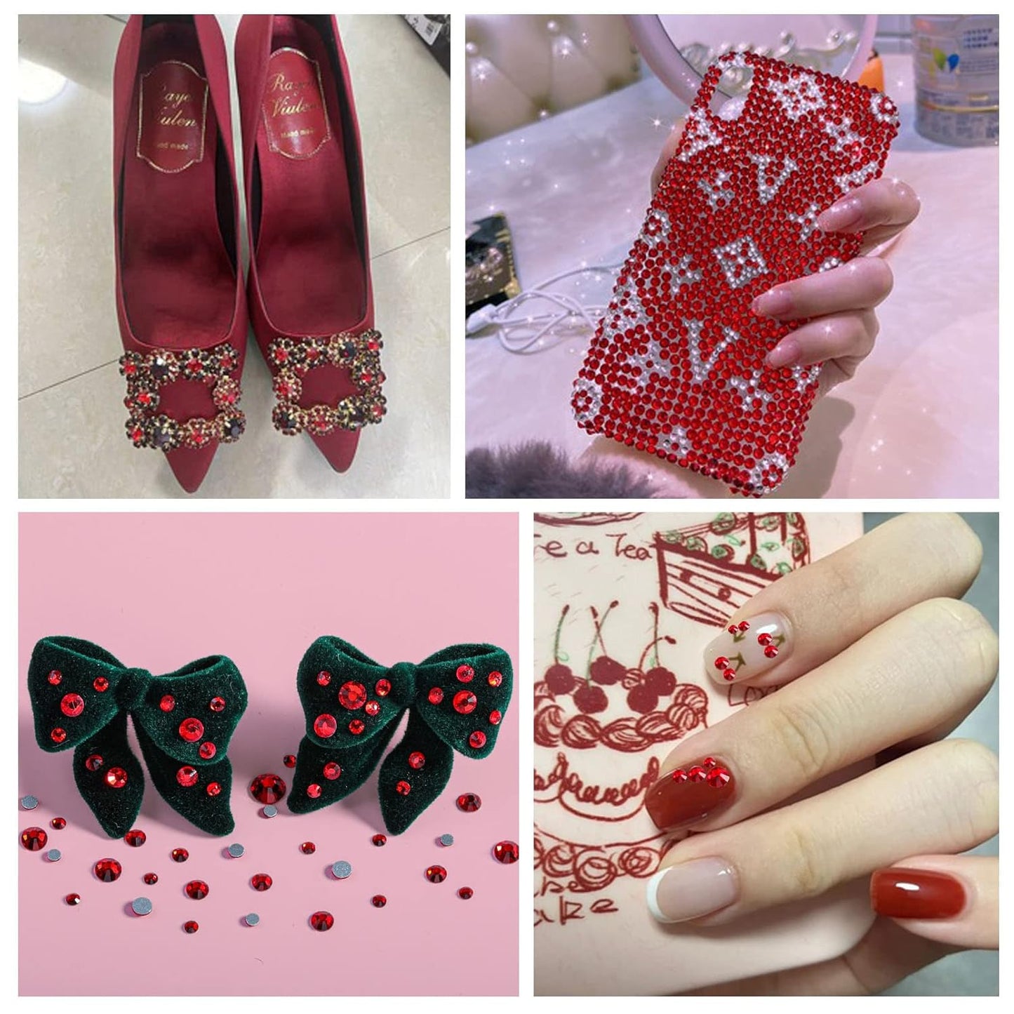 Beadsland 1440 Pieces Flat Back Crystal Rhinestones Round Gems,Siam,SS16,3.8-4.0mm