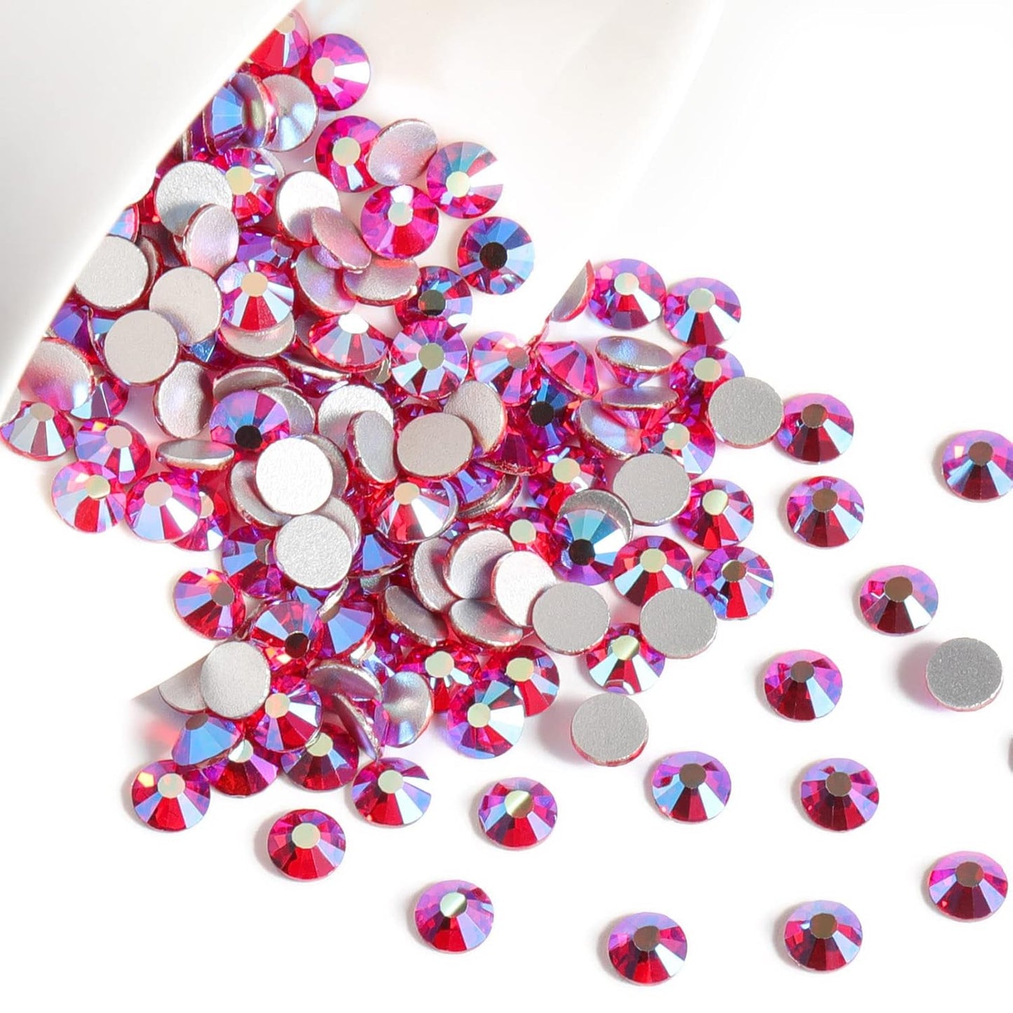 Beadsland 1440 Pieces Flat Back Crystal Rhinestones Round Gems,Light Siam AB,SS20,4.6-4.8mm