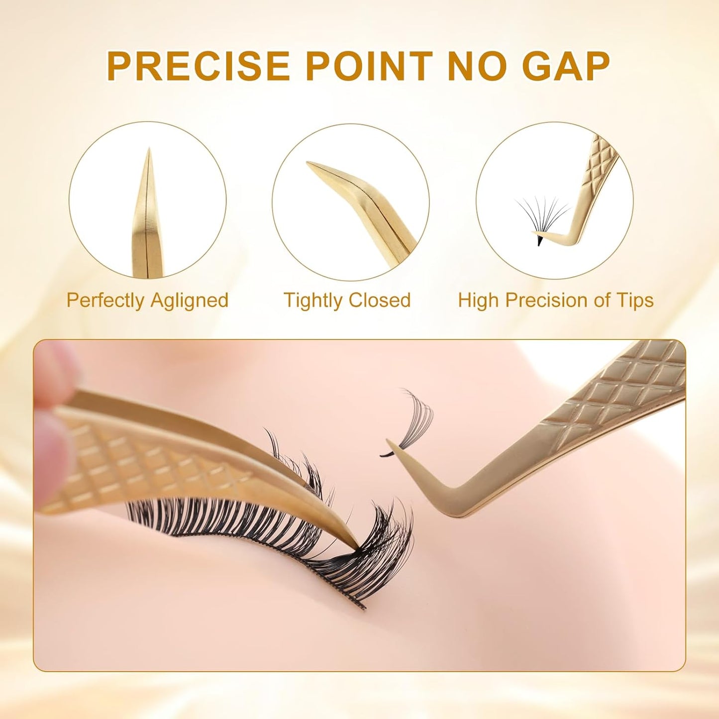 NAGARAKU Eyelash Tweezers, 1 Pair Precision Micro Fiber Tip Tweezer for Lash Extensions Volume Tweezers Antistatic Curved Tip Stainless Steel with Box -Dolphin & Seven Shaped Tweezers AG-05 & AG-011