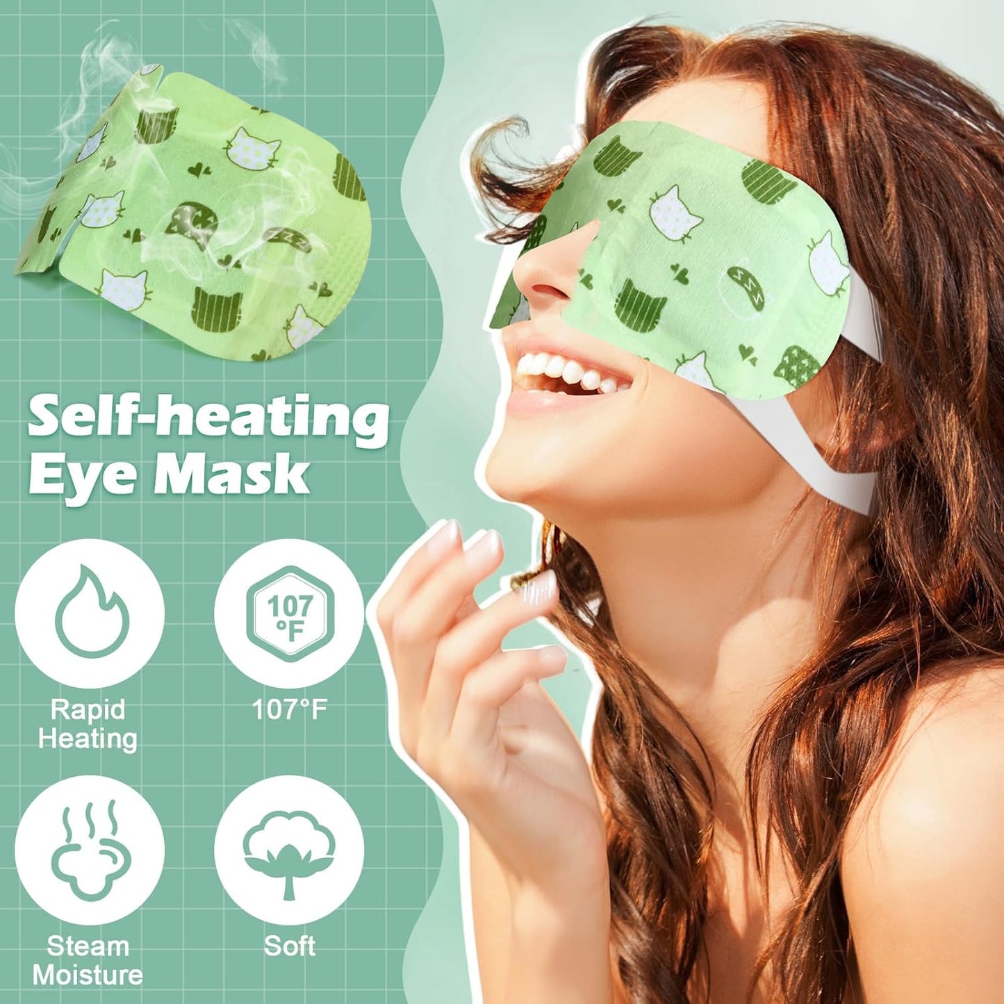 48 Packs Steam Eye Mask Disposable Self Heating Eye Mask for Dry Eyes Spa Warm Sleep Eye Mask for Home Office Travel Eyestrain Relieve (Unscented, Lavender, Chamomile)
