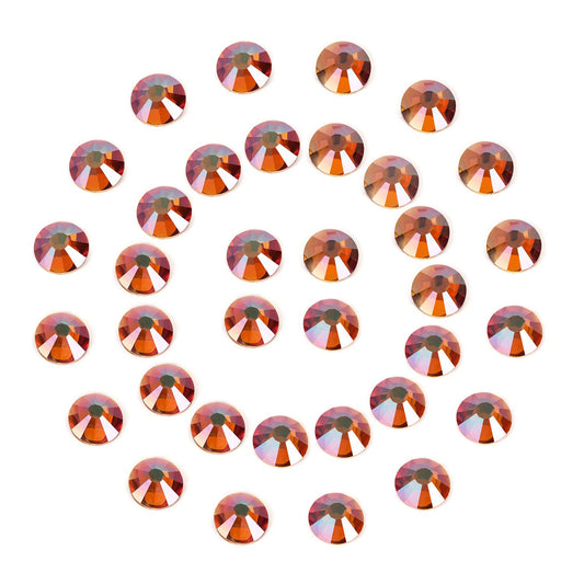 1440Pcs Amber Crystal Rhinestones,Glass Flatback Rhinestones Small Gemstones for Nail Face Makeup Art Crafts Clothes Decoration - (SS8,2.4mm, Amber)