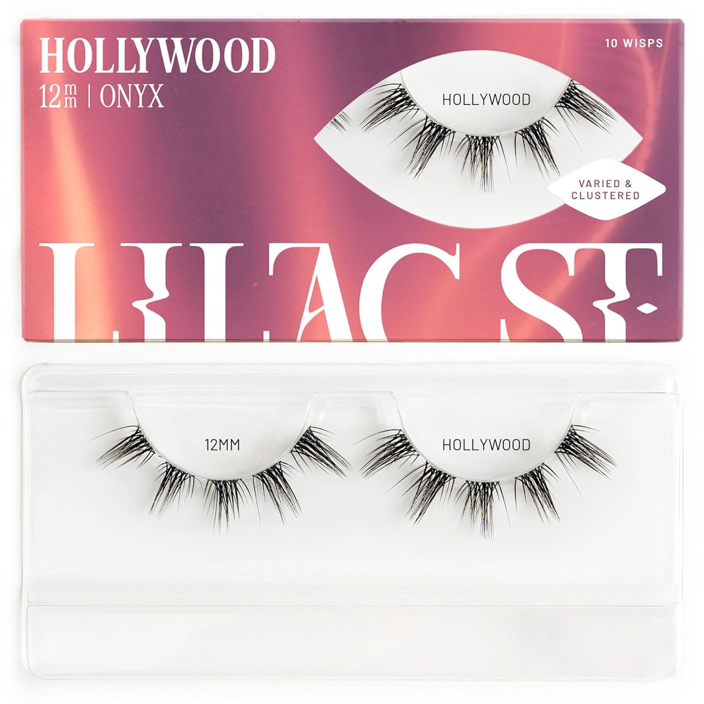 Lilac St - Hollywood Glamorous Faux Eyelash Clusters (12mm) - Wispy & Spiky - DIY Lash Extension Wisps - Lightweight & Lifelike - Lasts 10 Days - Korean Silk - Cruelty Free, Vegan - 10 Lashes