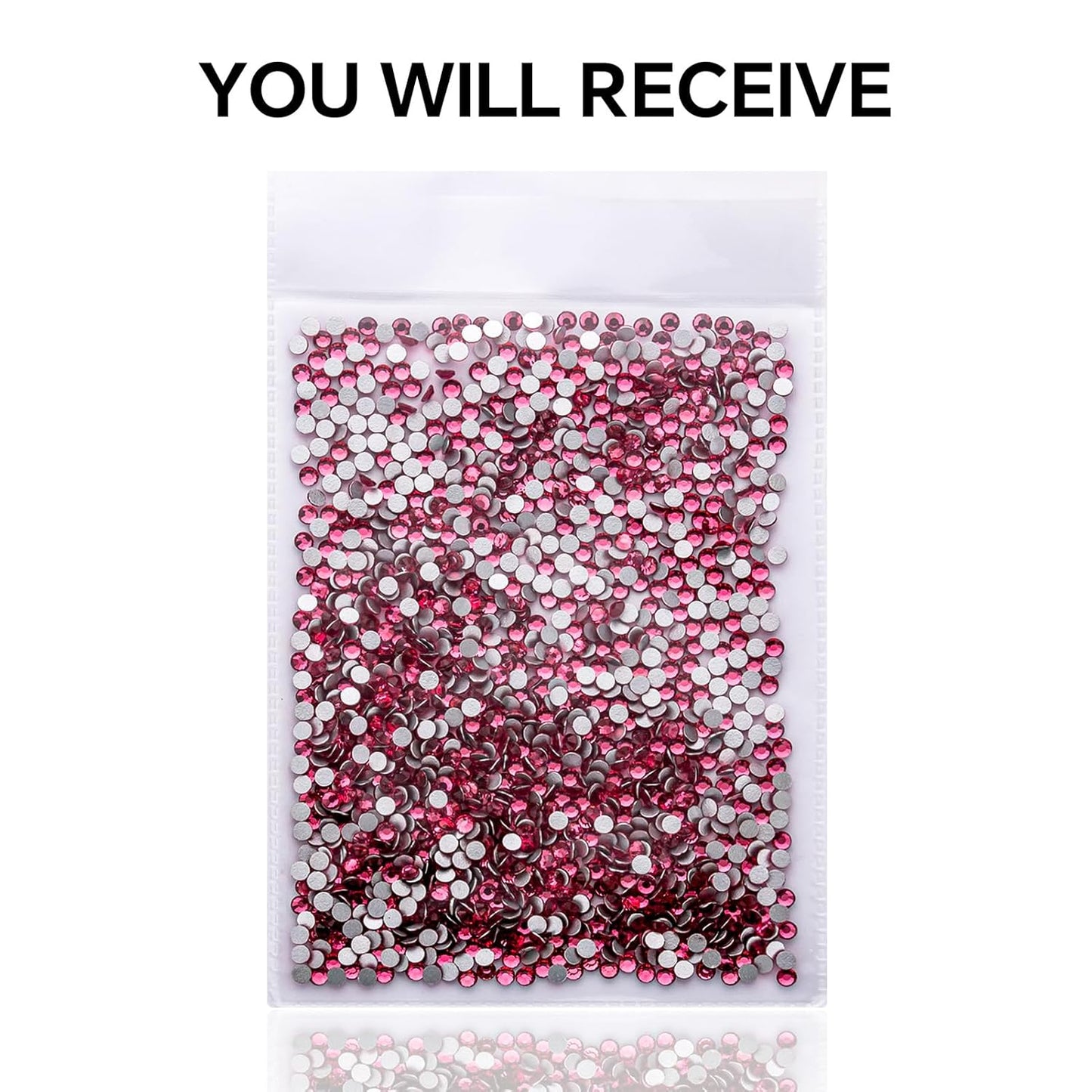 1440Pcs Rose Crystal Rhinestones,Glass Flatback Rhinestones Gemstones Mini for Nail Face Makeup Art Crafts Clothes Decoration -(SS6,2.0mm,Rose)