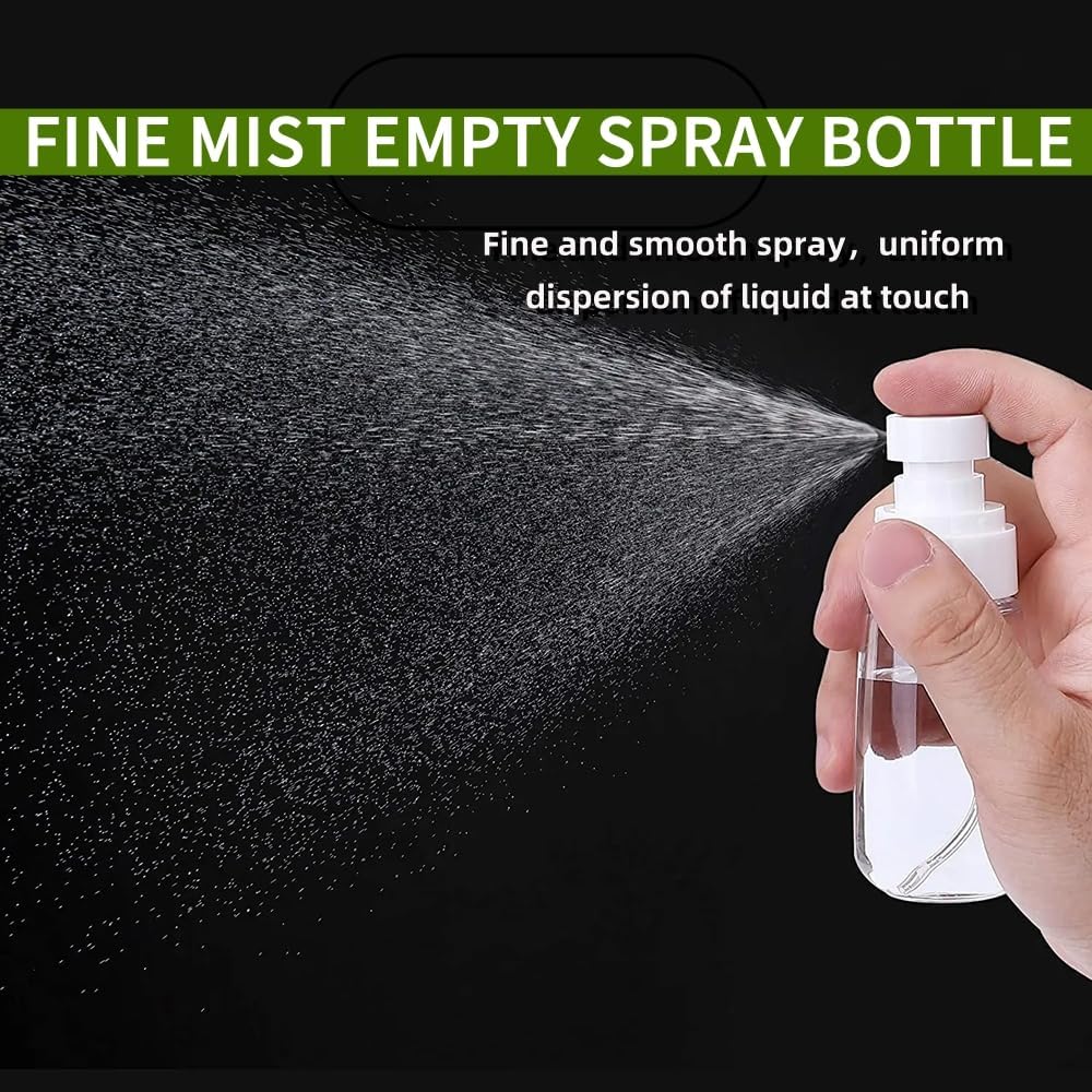 Spray Water Bottle Hair Mister, Fine Mist Stylist Sprayers 360 Empty Small Misting Spritzer, Perfume Atomizer with Pump Clear Containers 2PCS/2oz