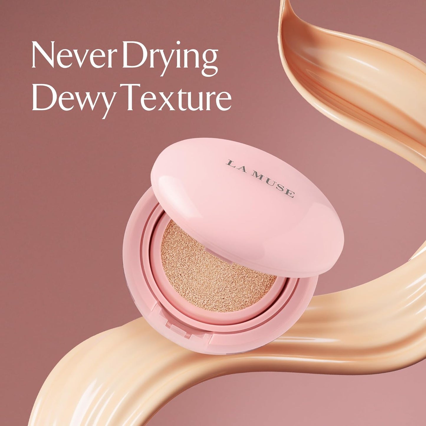 LA MUSE Korean Glow Cushion Foundation with PDRN | Shade No.22 Neutral Beige for Medium Skin | 65% Hyaluronic Acid Hydration | Natural Radiant, Lightweight Coverage | Light to Medium Buildable Finish