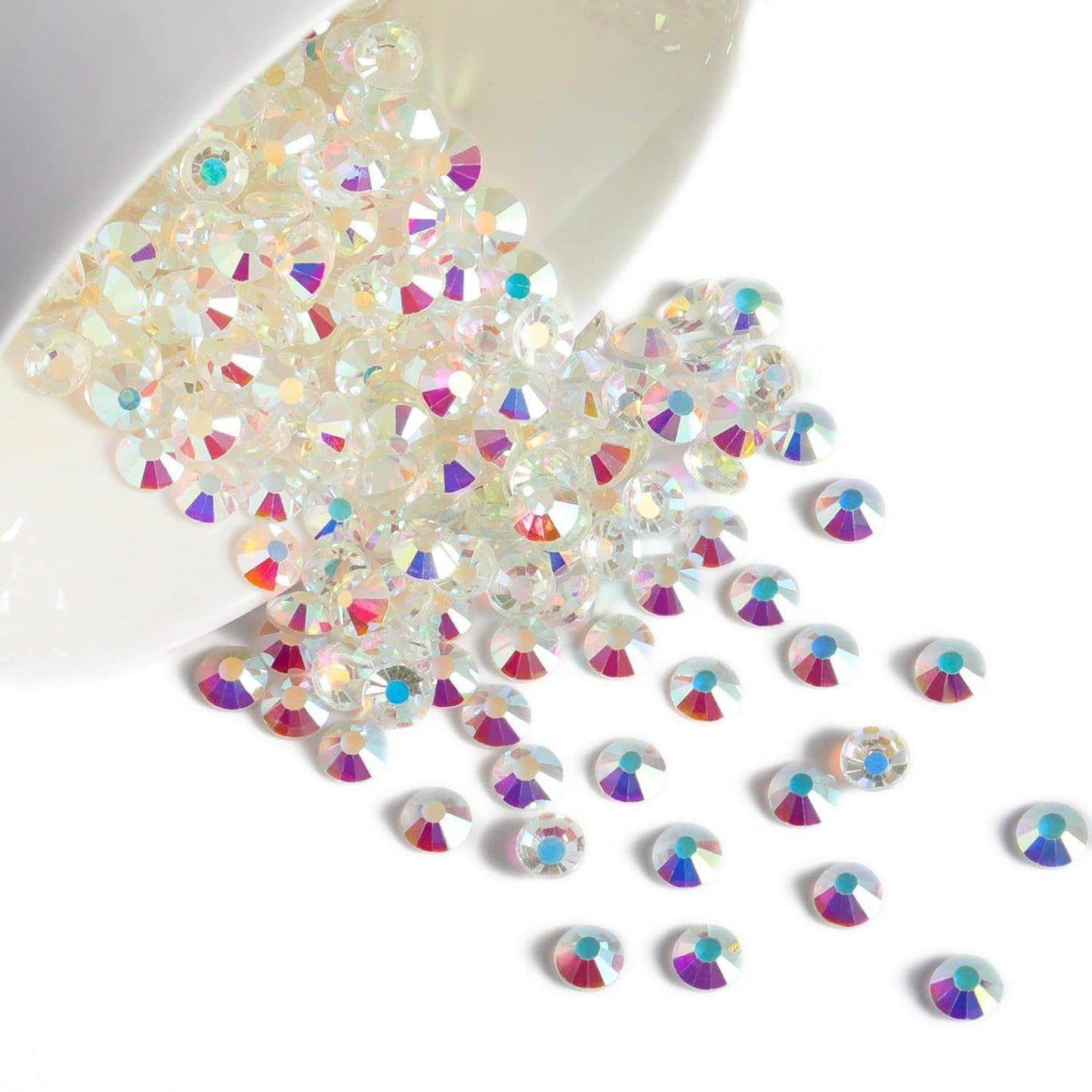 Beadsland 1440 Pieces Flat Back Crystal Rhinestones Round Gems,Transparent AB,SS6,1.9-2.1mm