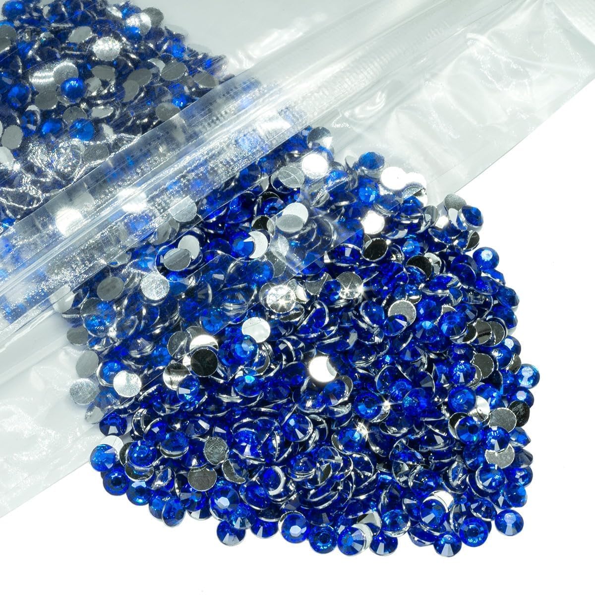 16000PCS Royal Blue Crystal Resin Rhinestones for Crafting 3mm 4mm 5mm Sapphire Flatback Stones No-Hotfix Dark Blue Diamonds Crystals Gems Charms for Nails Face Eyes Makeup Tumblers Bottles DIY Crafts