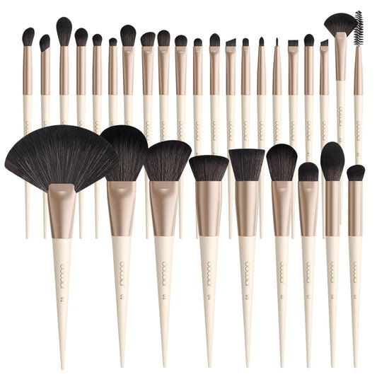 docolor Makeup Brushes Professional 30Pcs Make up Brushes Set Premium Synthetic Kabuki Foundation Blending Brush Face Powder Blush Concealers Eye Shadows Beige