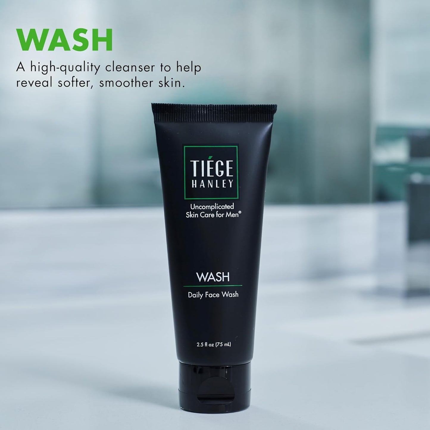 Tiege Hanley Daily Men's Face Wash - Gentle Fragrance-Free Cleansing Agent for Men - 2.5 Ounces
