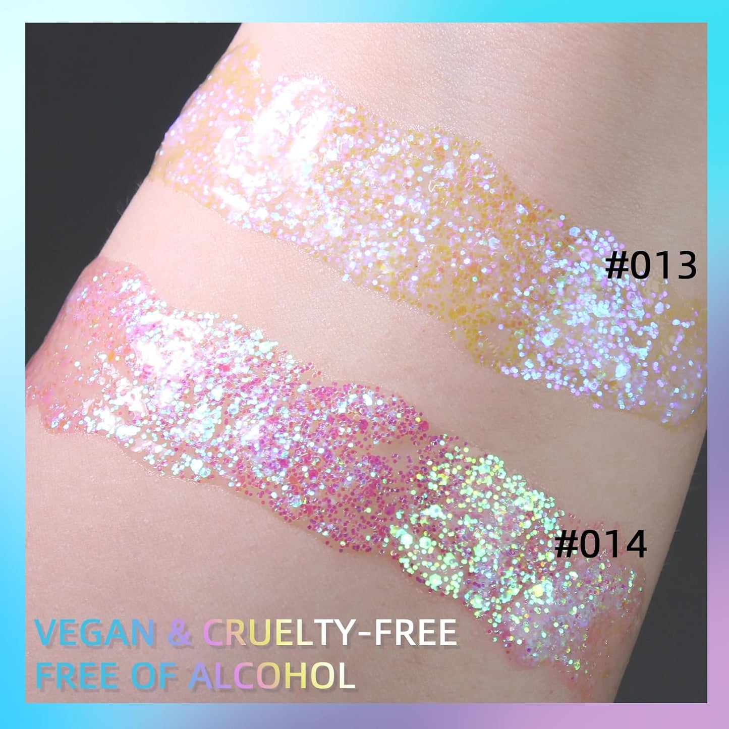 DAGEDA Body Glitter Gel, Holographic Face Glitters Body Gel Shimmer Liquid Eyeshadow, Color Changing Glitter for Face Hair Nails, Glitter Under Light Festival Glitter Makeup 1.7oz (Mystic Purple)