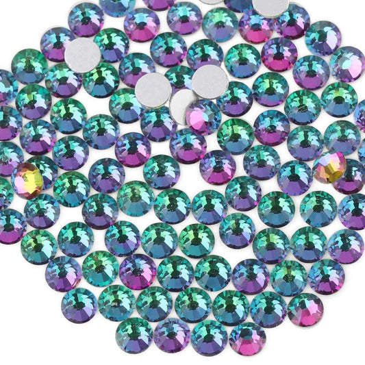 Beadsland 2880pcs Flat Back Crystal Rhinestones Round Gems for Nail Art and Craft Glue Fix,Green Volcano,SS4,1.5-1.7mm