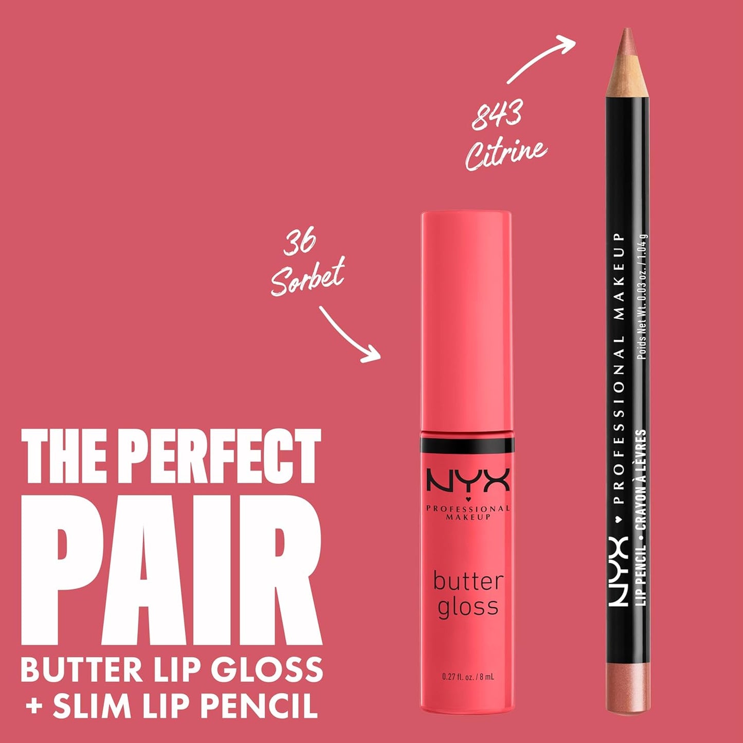 NYX PROFESSIONAL MAKEUP Butter Gloss, Non-Sticky Lip Gloss - Sorbet (Vibrant Coral)