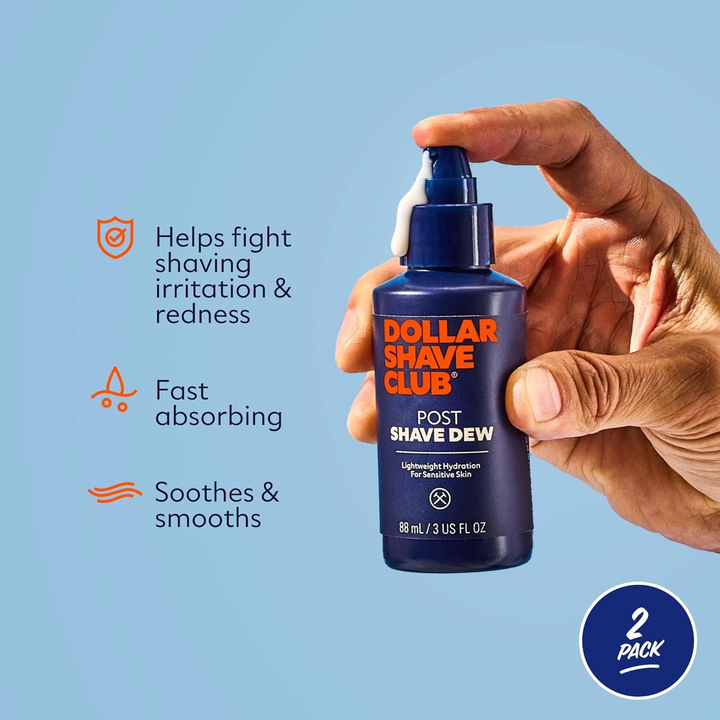 Dollar Shave Club | Post Shave Dew 3.4 ounce (2 Pack) | Moisturizing Shaving Gel for Sensitive Skin