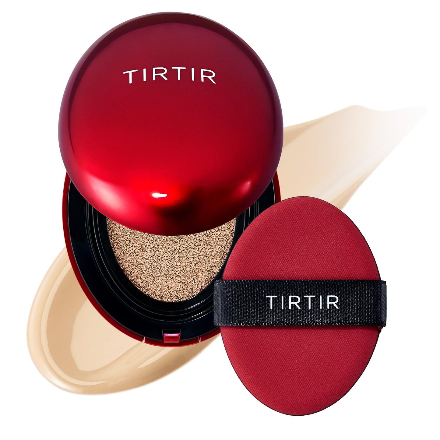 TIRTIR Mask Fit Red Cushion Foundation | Full coverage, Weightless, Skin fit, Satin Glow Finish, Korean Makeup BB Foundation, beauty, Tattoo cover up, Buildable (#21W Natural Ivory, 0.63 Fl Oz)