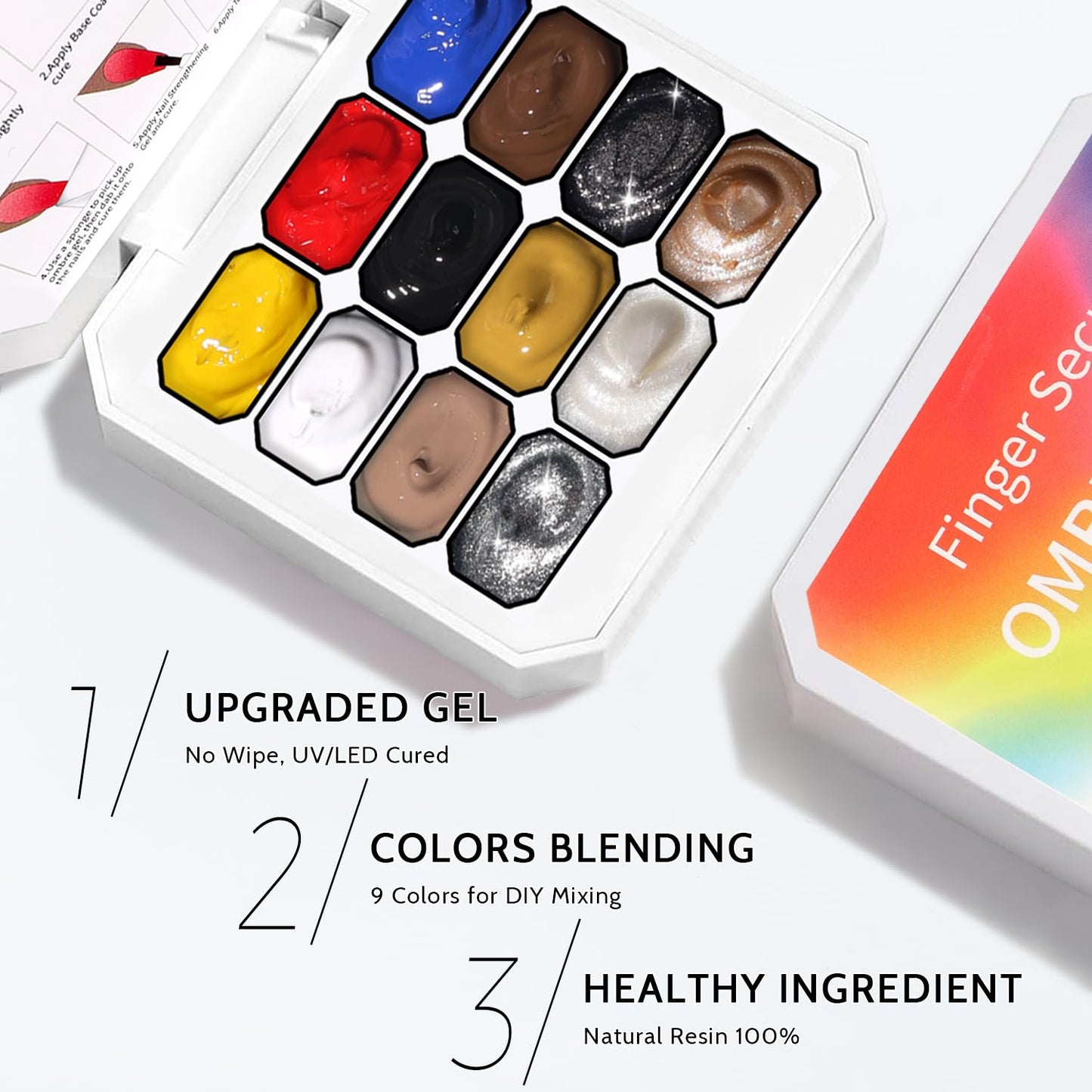 Sponge Pat Paint Nail Gel, Ombre Nails Gradient Gel Nail Blush Blooming Aura Nails Drawing Stripper Floral Painting DIY Nail Art, No Wipe, UV/LED Curing (12 Colors F)