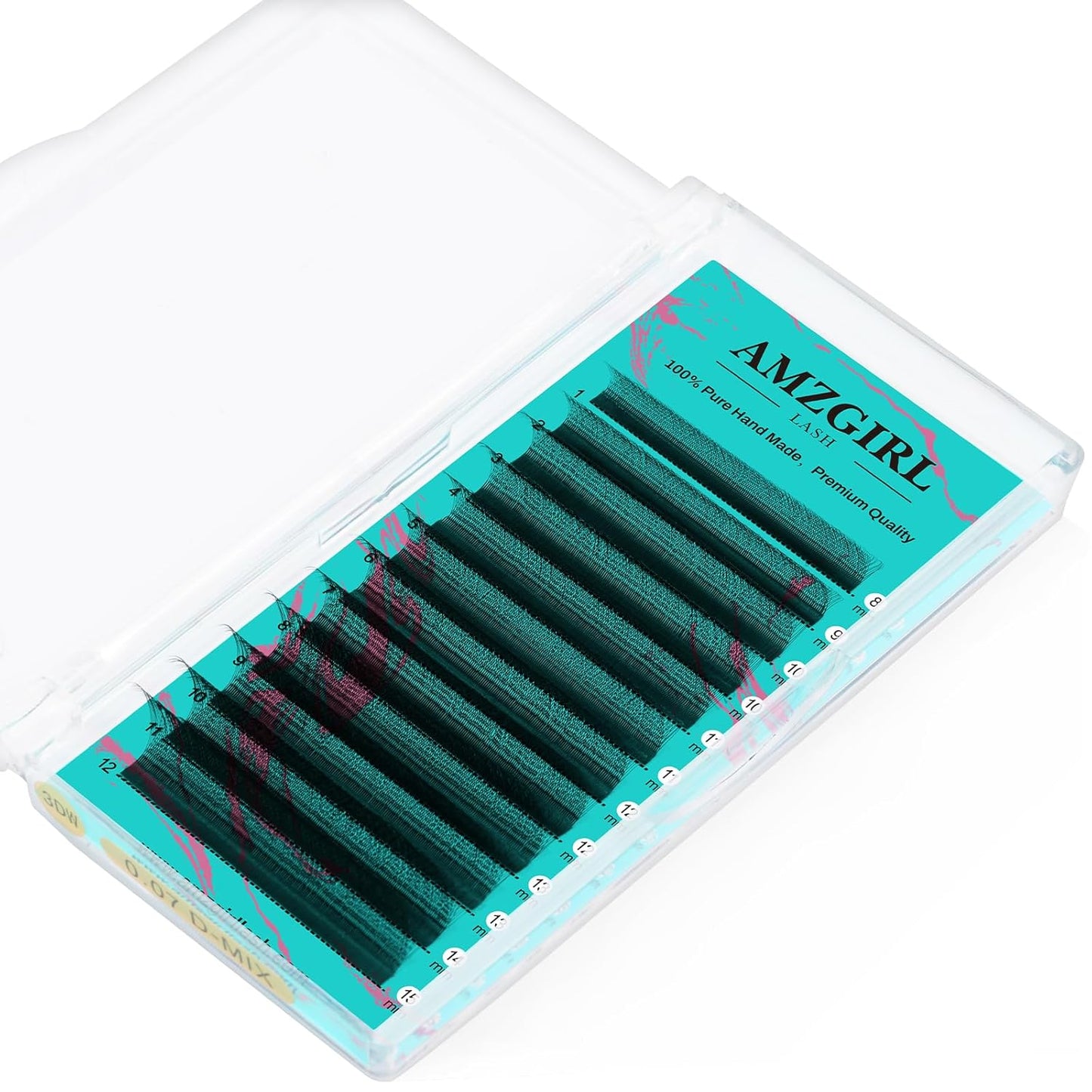 Eyelash Extensions 3DW D Curl,Mixed Length Lash Extension Supplies Easy Fan Individual Lashes Premium Classic Lash Soft Matte Dark Professional Eyelashes Extension(8-15mm)