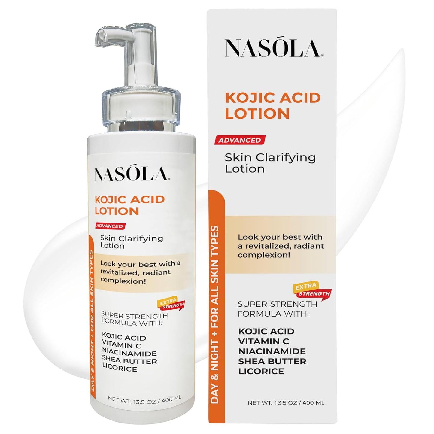 Kojic Acid Lotion Natural Skin Clarifying for Face & Body with Vitamin C, Niacinamide, Shea Butter, Licorice & Green Tea for Complexion Revitalization, Women & Men