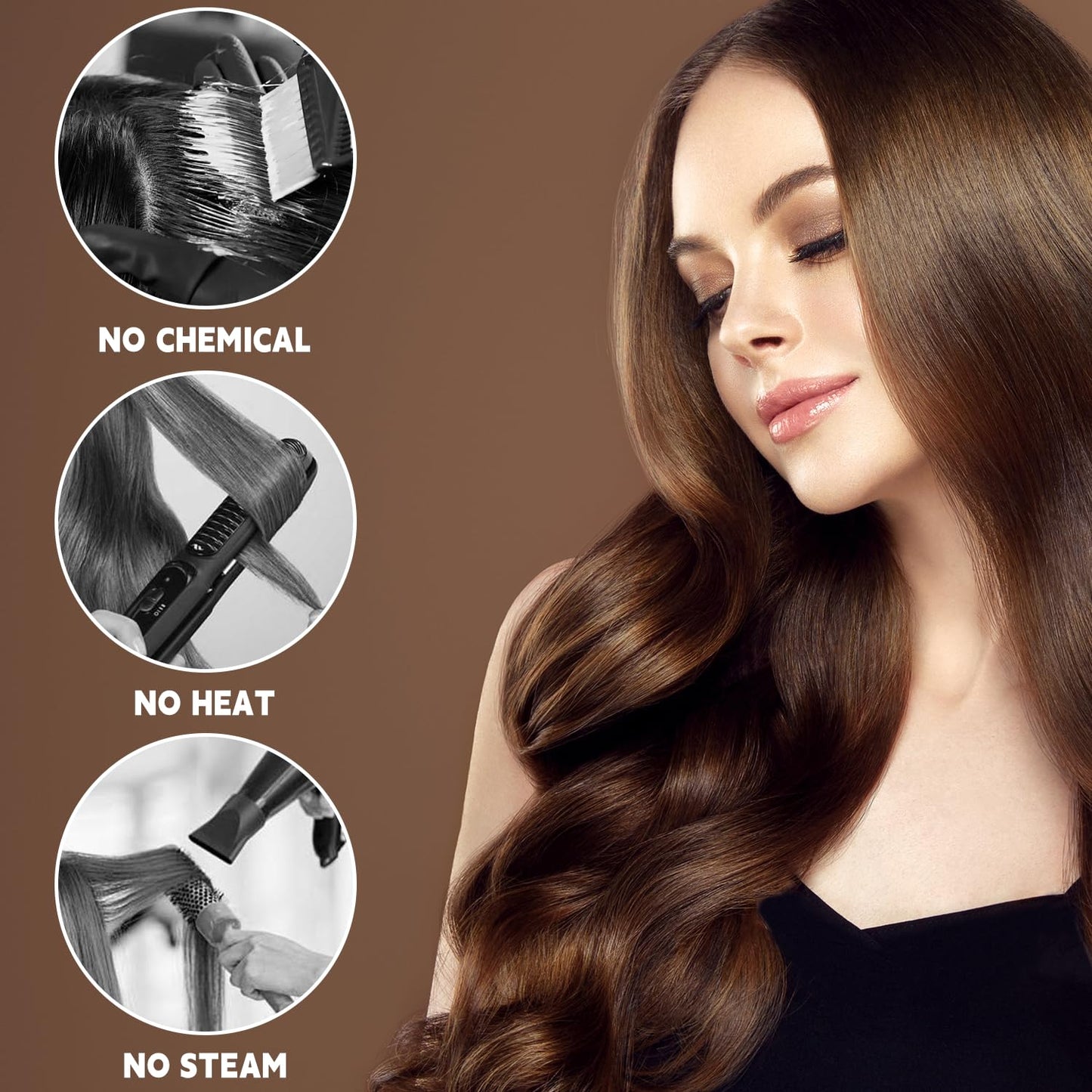 Heatless Hair Curler, Hair Curlers Overnight to Sleep In, Heatless Curling Scrunchie for Women Soft Silk Lazy Rollers Headband for Long Hair Overnight (Brown, 1PCS)