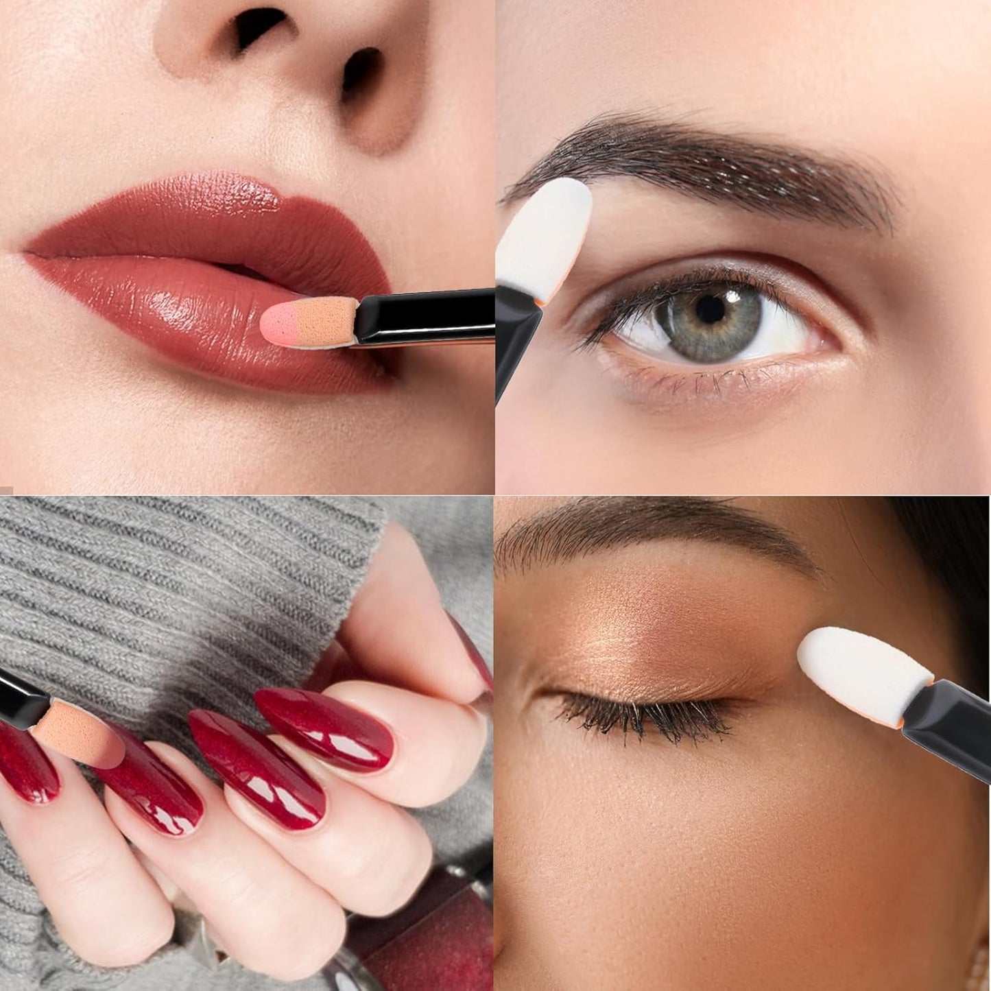 50 Pcs Disposable Eyeshadow Applicators Makeup Applicator Sticks Black Eye Shadow Applicators Dual Sides Disposable Eyeshadow-Applicators for Women Cosmetic Tool