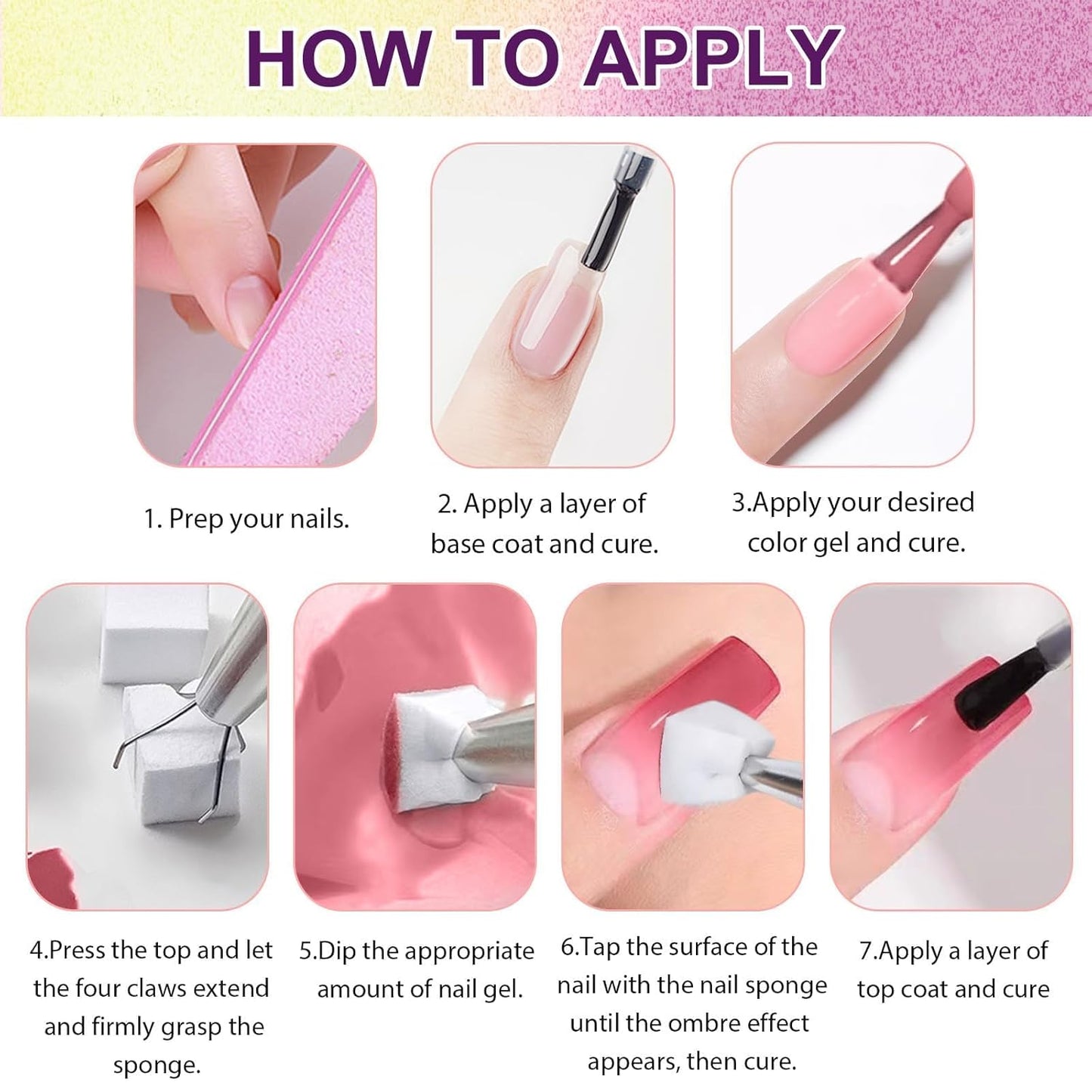 Gradient Painting Gel Set, 9 Colors Ombre Gel Nail Polish Red Brown Light Blue Pink Sponging for Pigment Pat Aura Nails French Manicure Soak Off UV Canyon Bloom