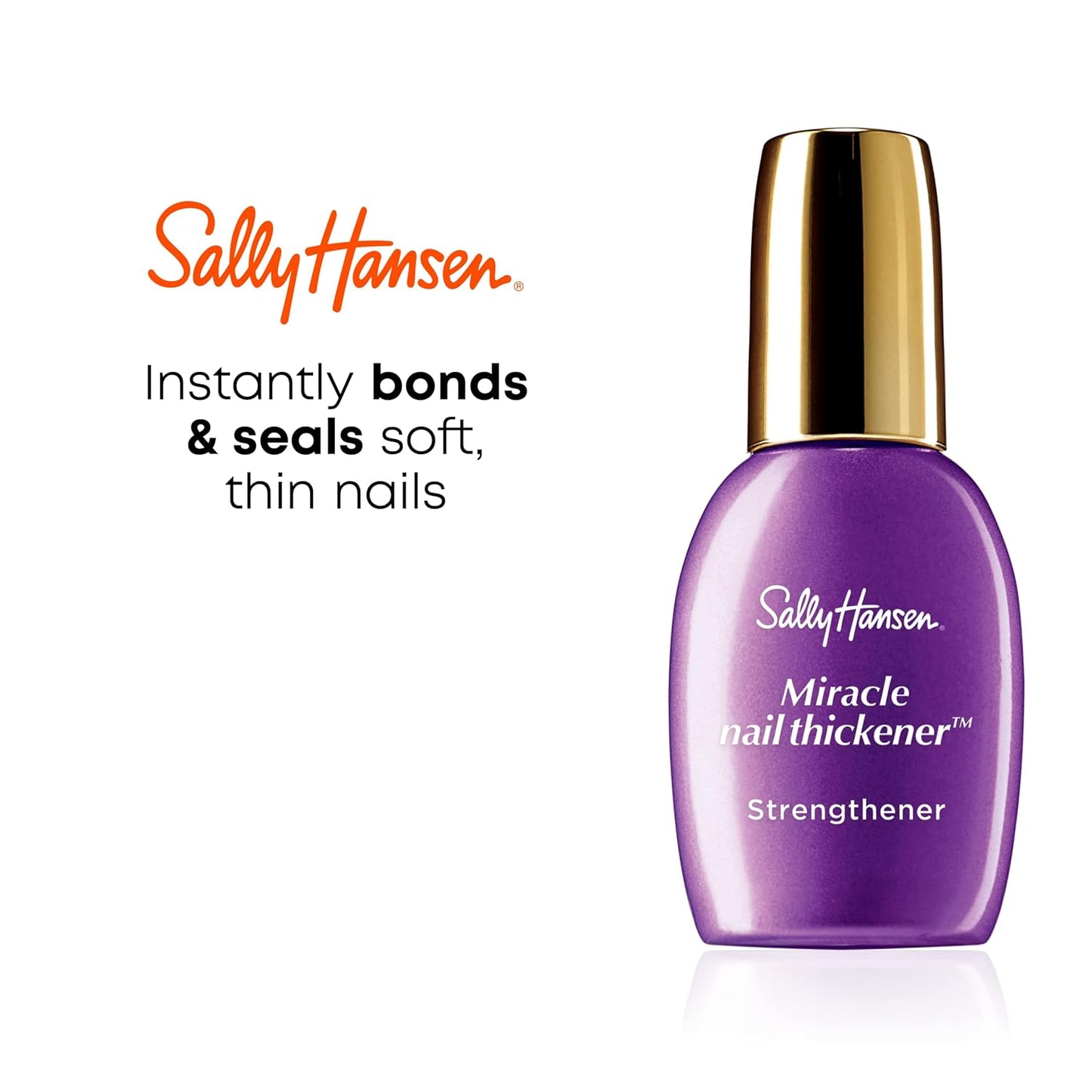 Sally Hansen Miracle Nail Thickener™, Nail Strengthener, Includes Calcium and Ceramic Gel Formula