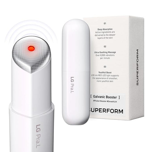 Superform Galvanic Booster Mystic White, 1min booster for ageless skin, anti-aging and firming pocket booster, Korean skincare, glow on the go, Serum booster device, Gift, Stocking Stuffers