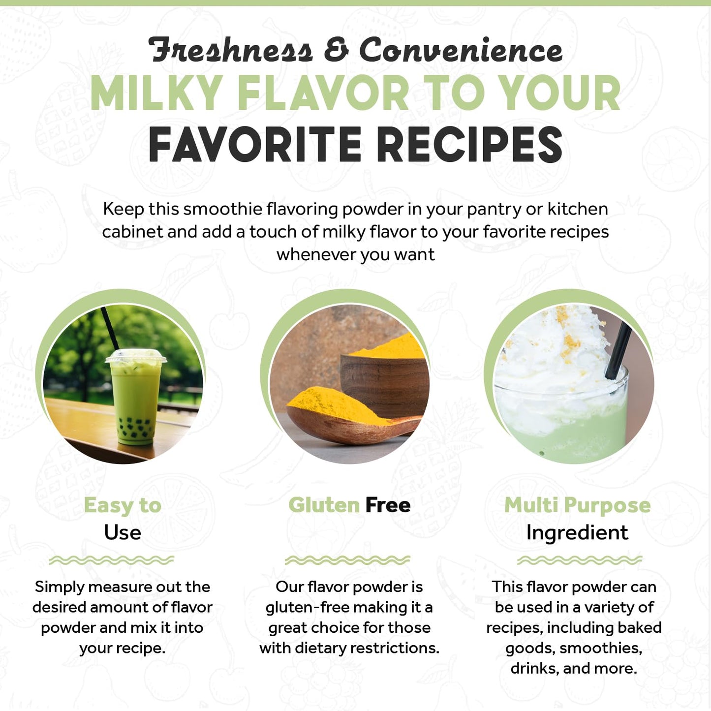 Fanale Premium Thai Green Bubble Tea Flavoring Powder for Boba Tea| Perfect for Baking, Smoothies, Desserts and Drinks | Instant Boba Bubble Tea Powder for Milk Tea - 2.2 Pounds (Pack of 20)