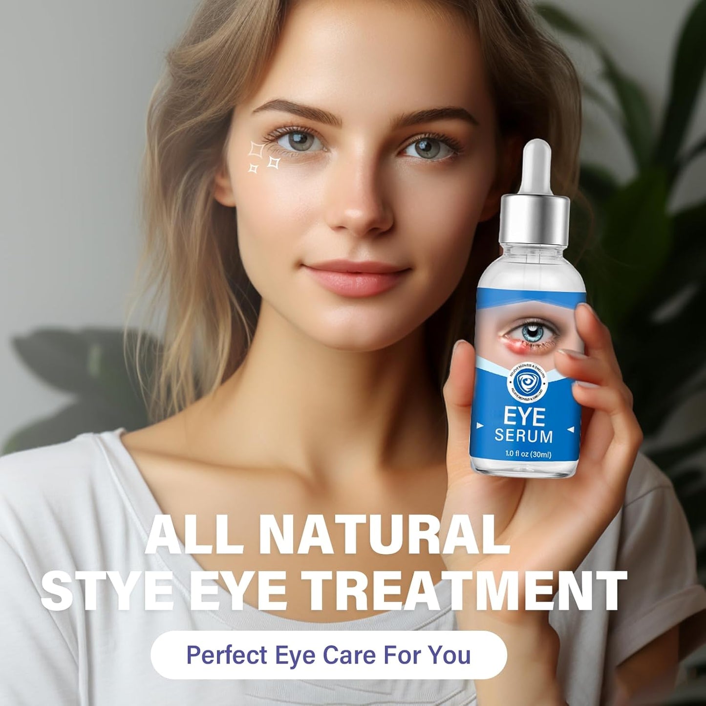 Eye Treatment, Effective Eye Serum for Chalazion and Blepharitis Treatment, 30mL Gentle Lash and Eye Cleanser, Blue