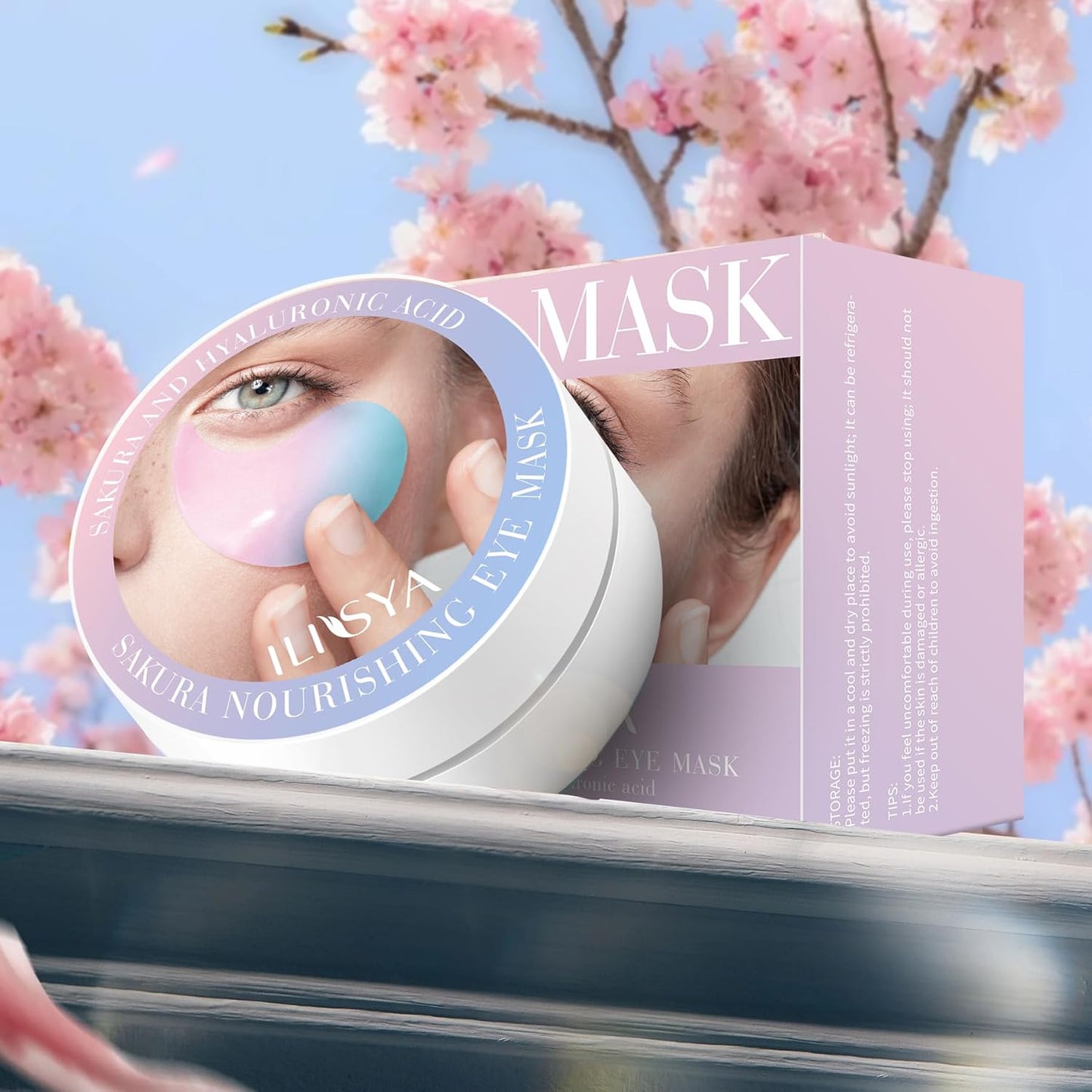 ROUSE Sakura Under Eye Patches-60 PCS- Anti-Wrinkle Eye Mask Hydrating Eye Gel Pads Dark Circles Puffy Eyes Under Eye Bags Fine Lines Eye Treatment Masks for Women & Men