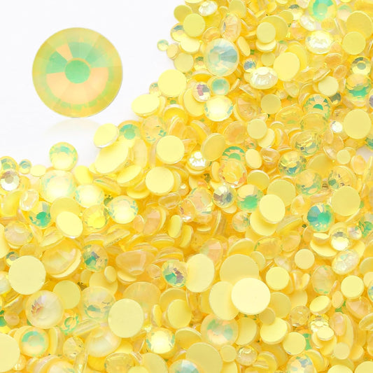 F Yellow Flatback Rhinestones, Glass Rhinestones for Nail Art and Craft, Glue Fix, Loose Crystal Gemstones(F Yellow, SS30, 288pcs, 6.4-6.6mm)