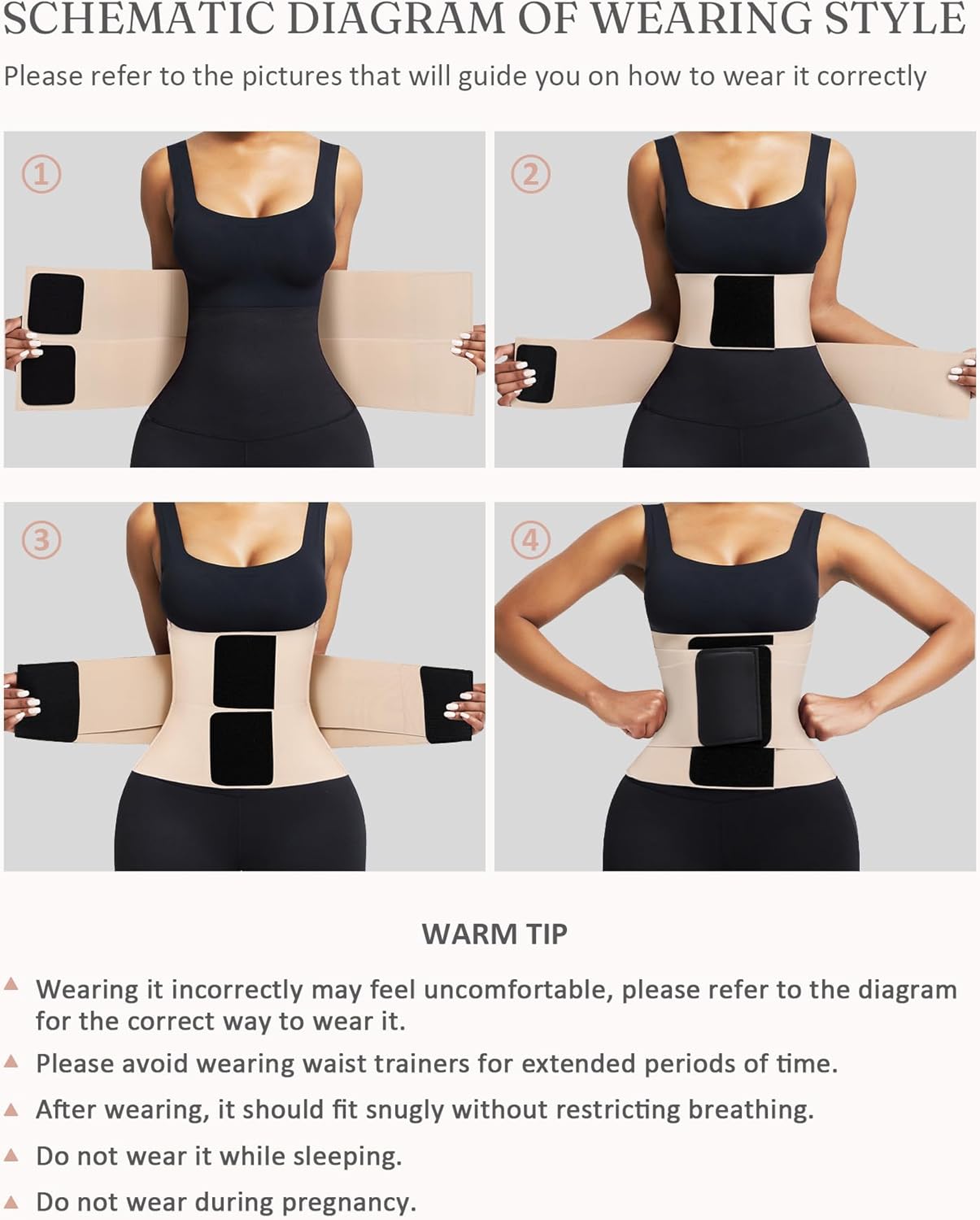 FeelinGirl Waist Trainer Long Torso Waist Cincher Trimmer Ab Belt Tummy Control Body Shaper Triple Wrap Women and Men