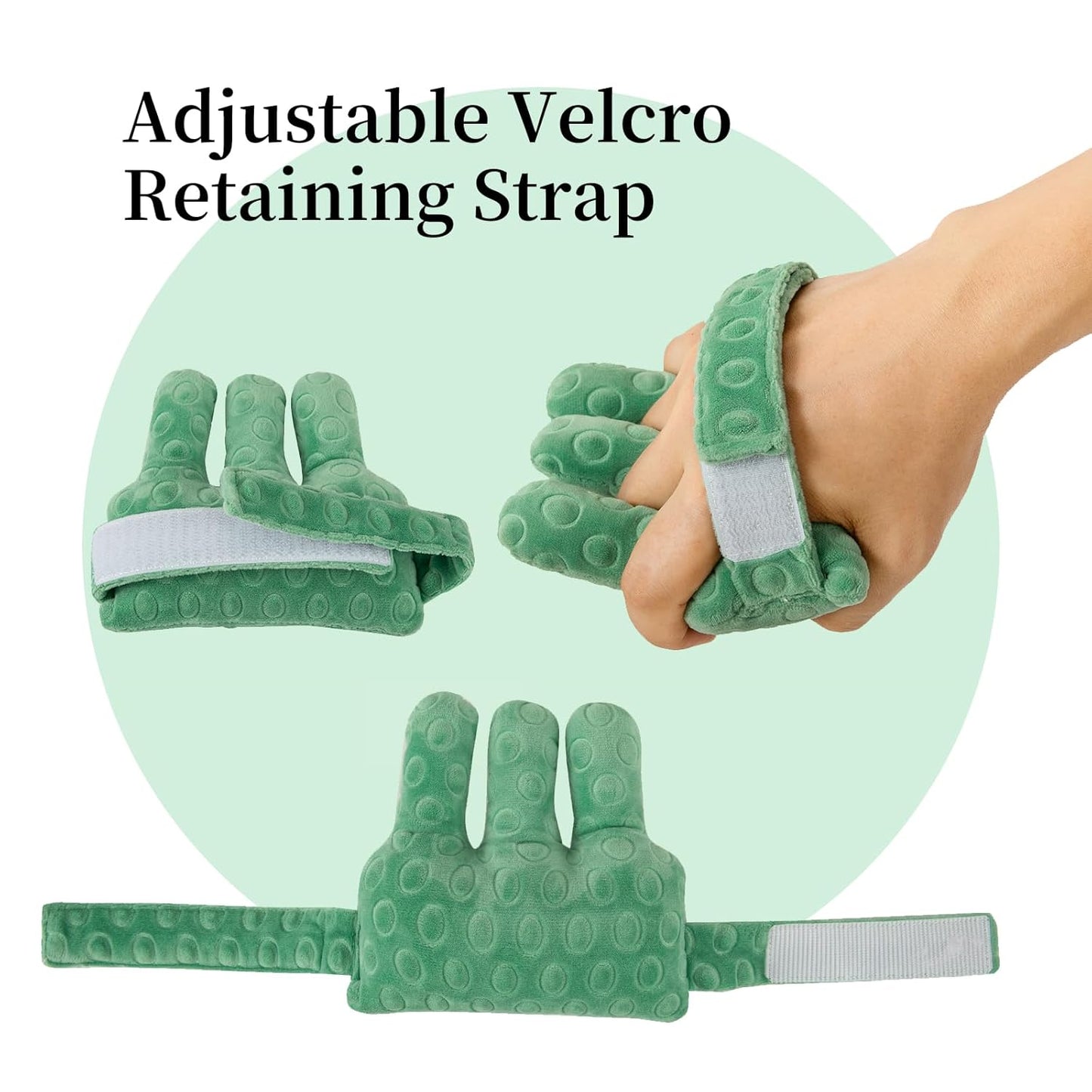 Adjustable Removable Finger Separator Protector Hand Contracture Cushion Padding Pillow Prevention Aid Training Tool With Fingers Hands Splints (Green)