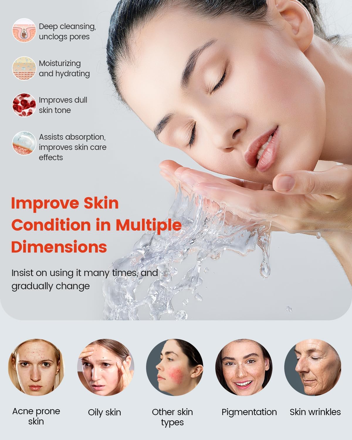 Kingsteam 2-in-1 Salon Grade Professional Facial Steamer with 5X Magnifying Lamp,Esthetician Steamer for Women,Hot Mist Face Steame: 2 Adjustable Steam Levels, 60 Min Timer & 3-Level LED Light, White