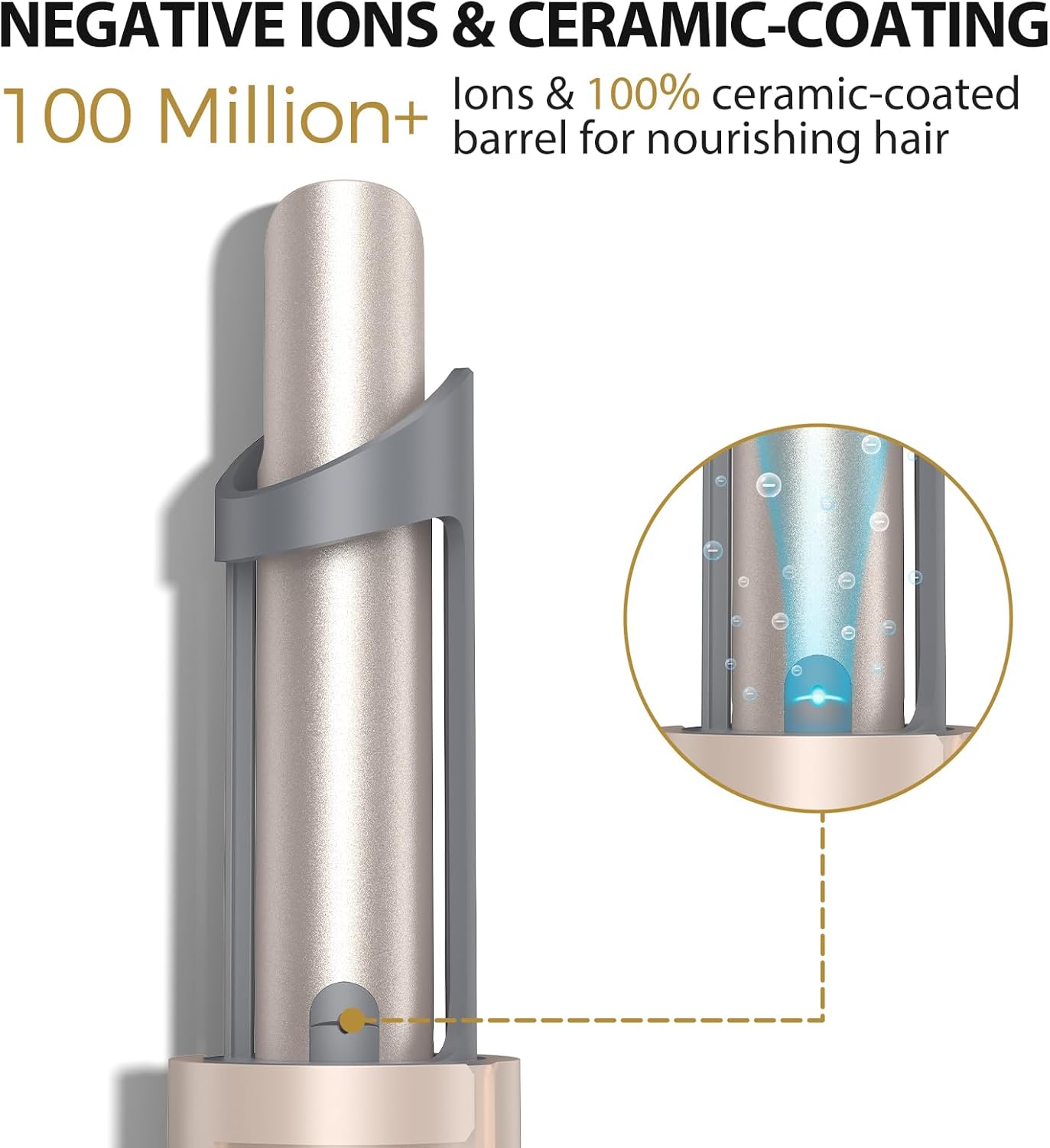 Zavarea Automatic Curling Iron, 1 Inch Hair Curler with 5 Temperatures, 3-Ways Rotation & 3-Styling Modes, Anti-Scald & Tangle-Free Self Rotating Curling Wand, Makes Hair Smoother & Shiner (Gray)