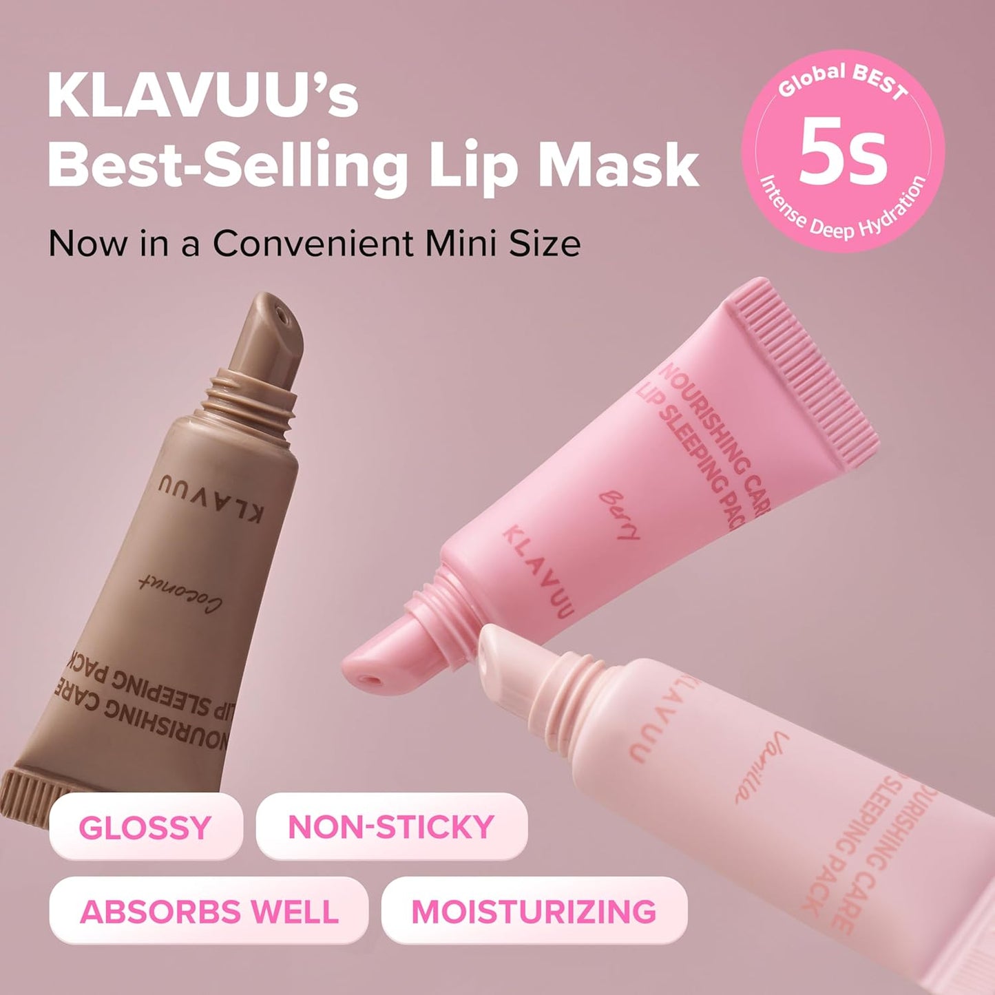 Klavuu Lip Sleeping Pack Boosting Kit – Overnight Hydrating Lip Mask, Daily Balm, Gentle Scrub & Berry Plumper, Korean Lip Care Gift Set