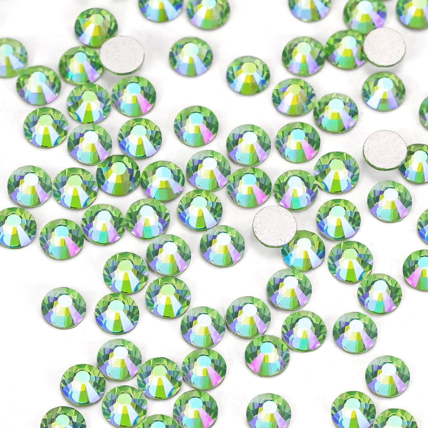 1440Pcs Light-green Ab Crystal Rhinestones,Glass Flatback Rhinestones Mini Gemstones for Nail Face Makeup Art Crafts Clothes Decoration-(SS6,2.0mm,Light-green Ab)