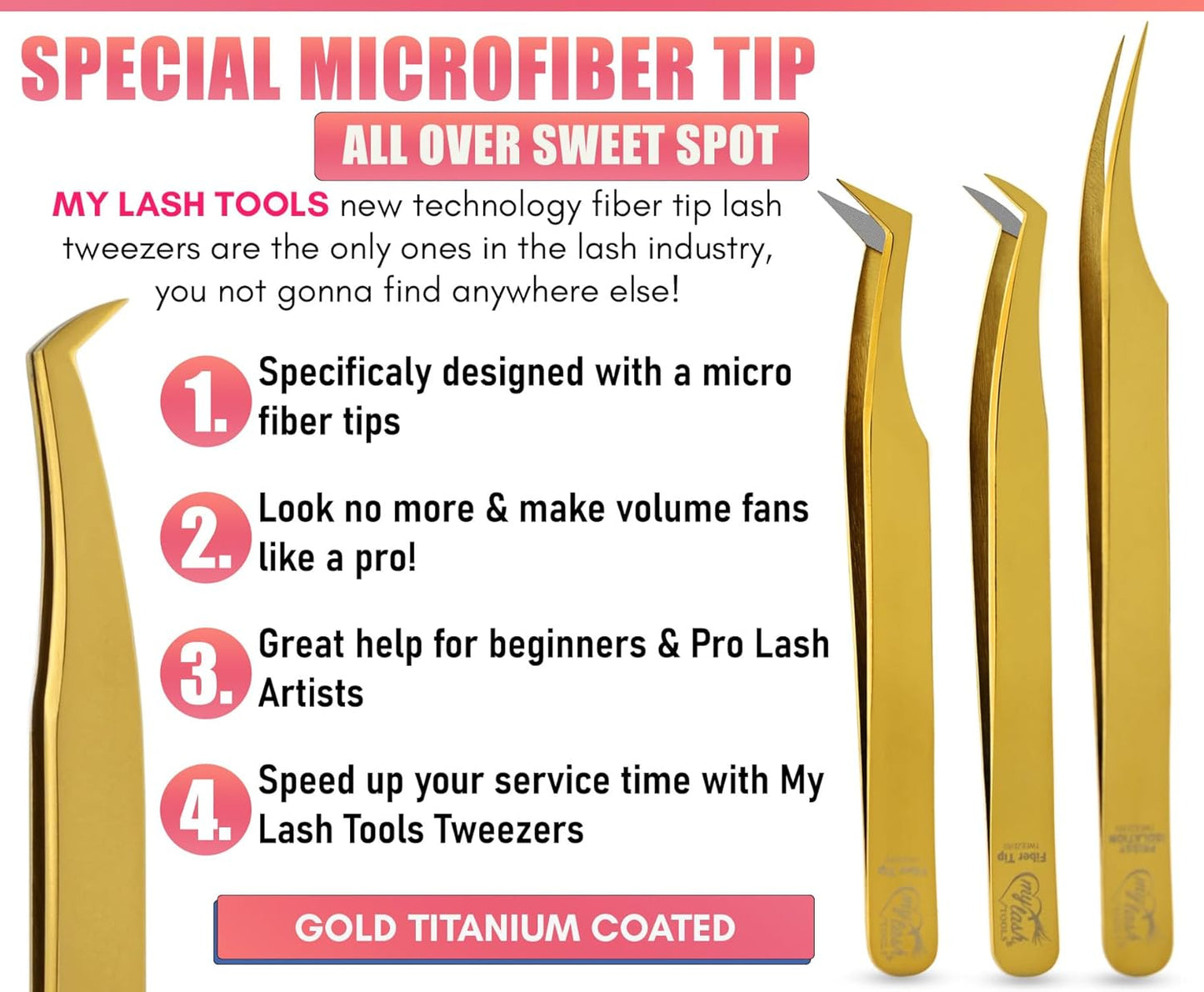 Fiber Tip Lash Tweezers for Lash Extensions, Precision Boot Volume Eyelash Extensions Tweezers Japanese Steel Curved Isolation Fiber Grip Tweezers pinzas para pestaas (3pcs)