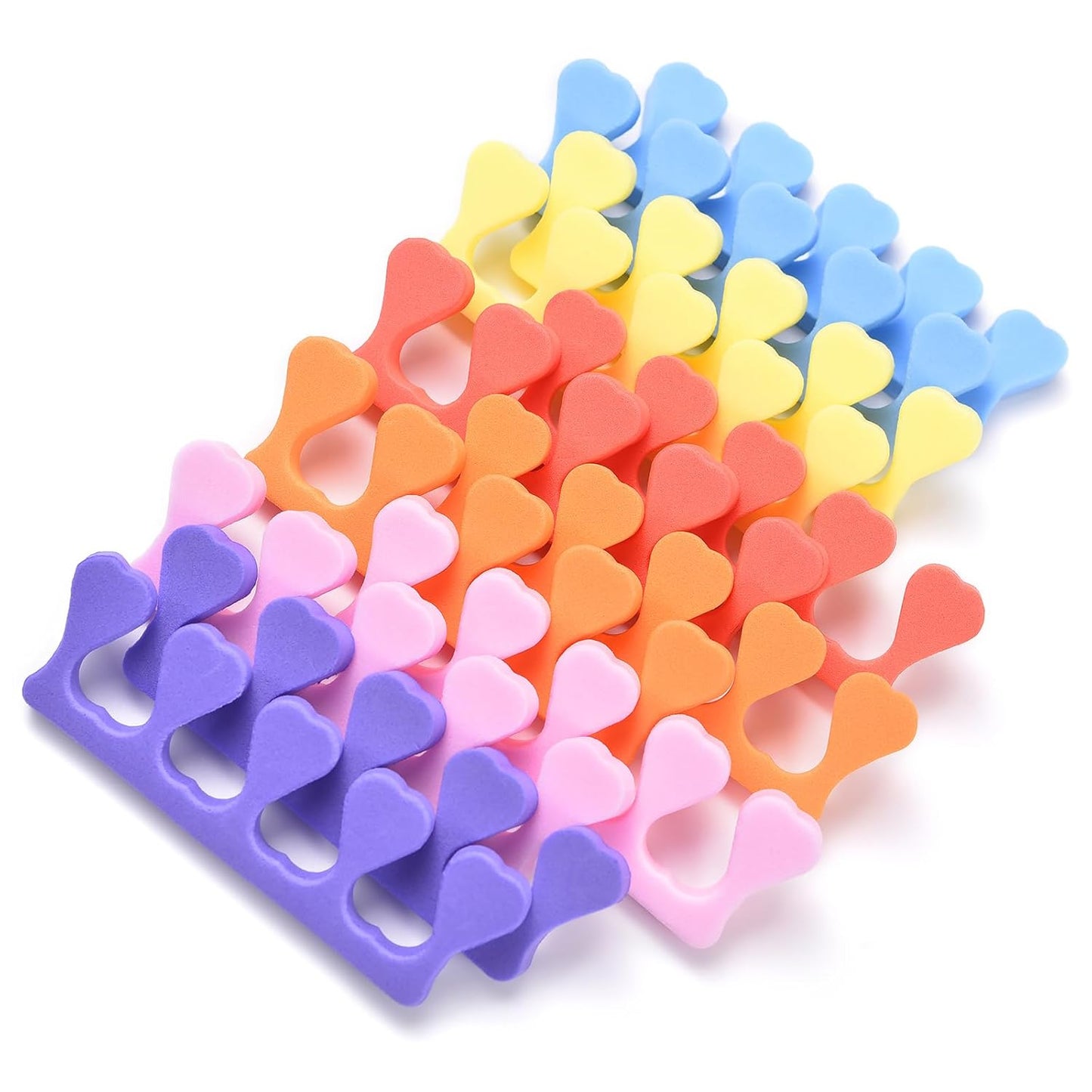 24pcs Toe Separators Set Colorful Heart Toe Separators Soft Durable Pedicure Tools for Feet Cute Design for Kids, Men and Women Spa & Pedicure & Manicure Tools